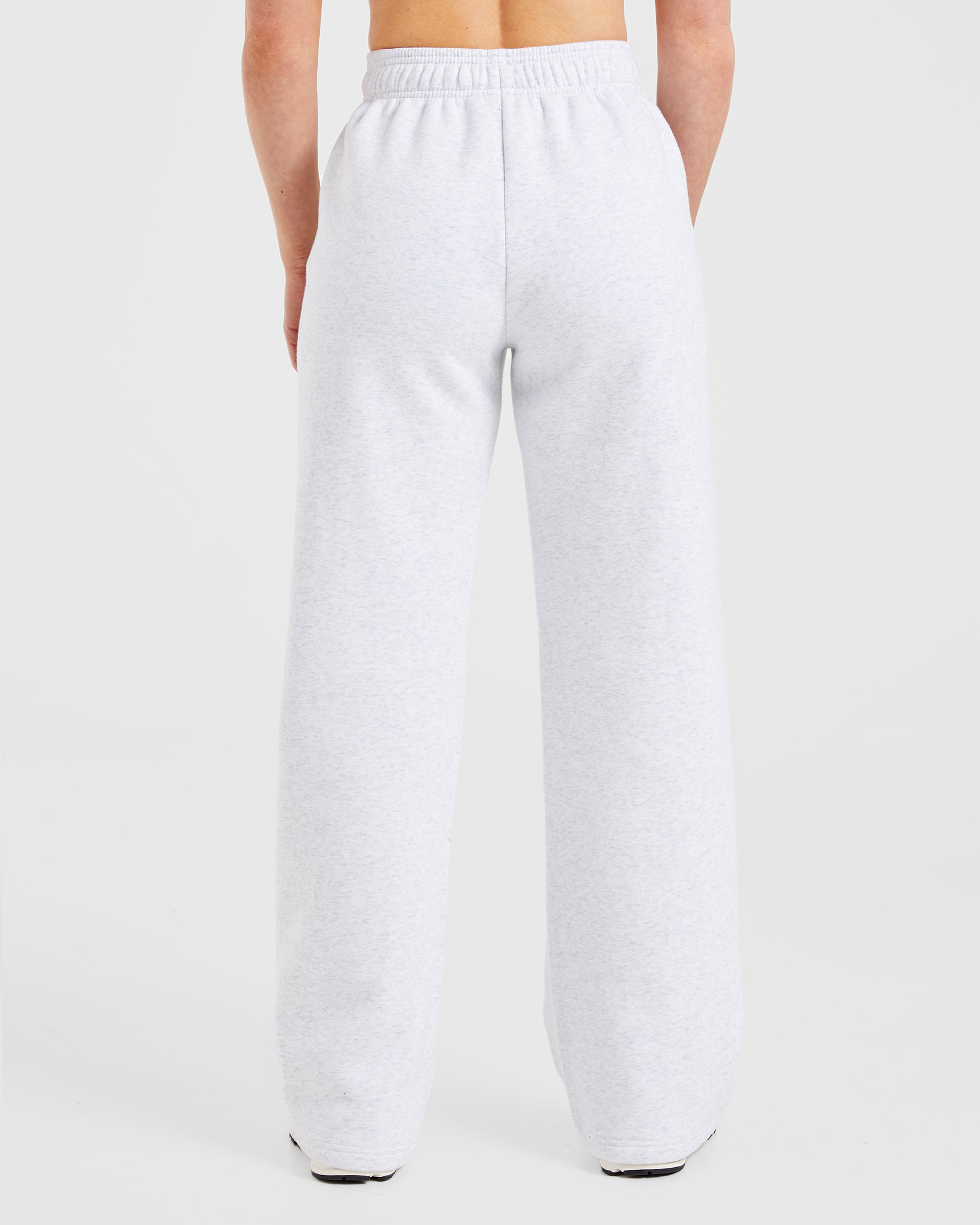 Varsity Embroidered Oversized Straight Leg Joggers - Heather Grey