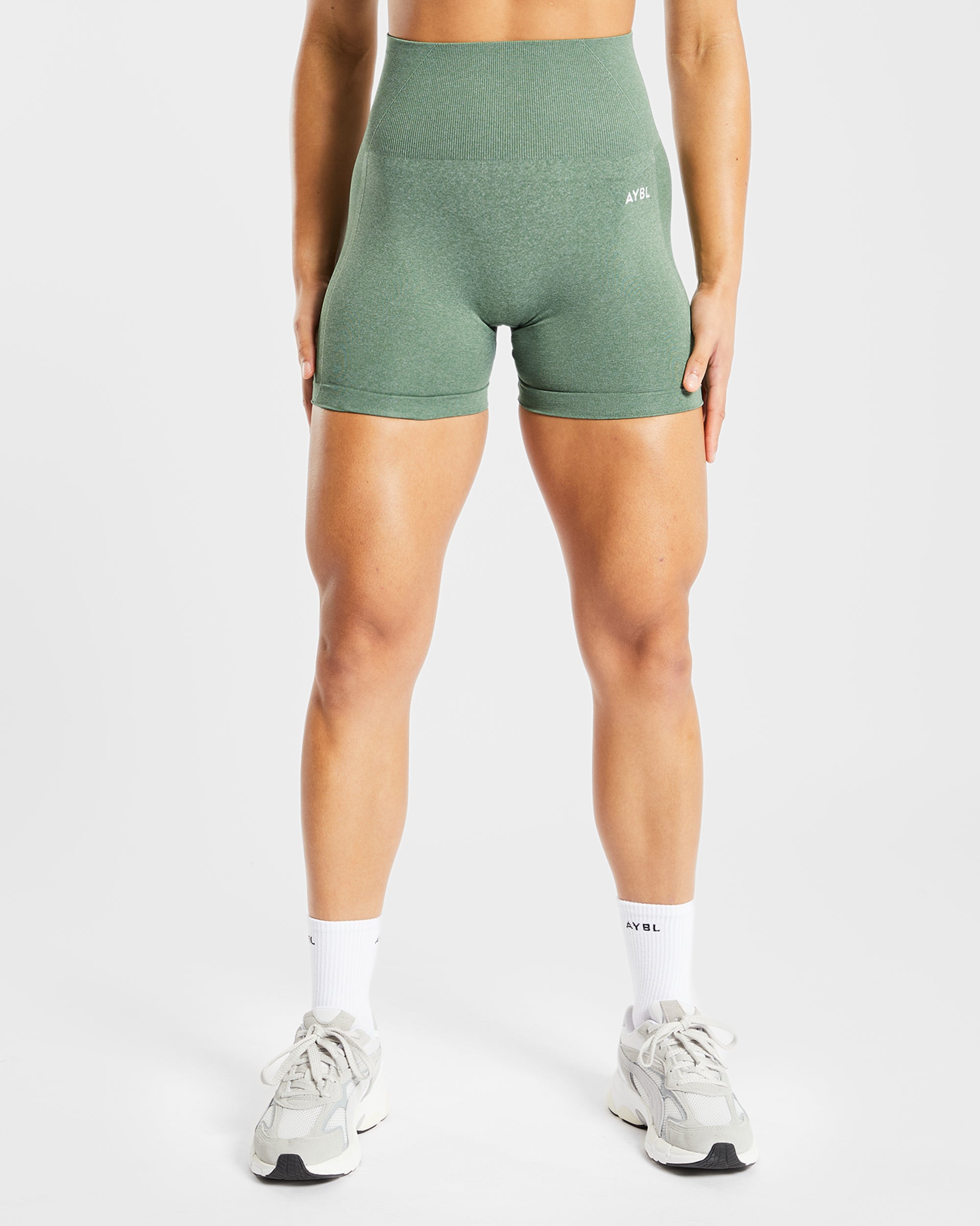 Empower Seamless Shorts - Olive Marl - aybldev