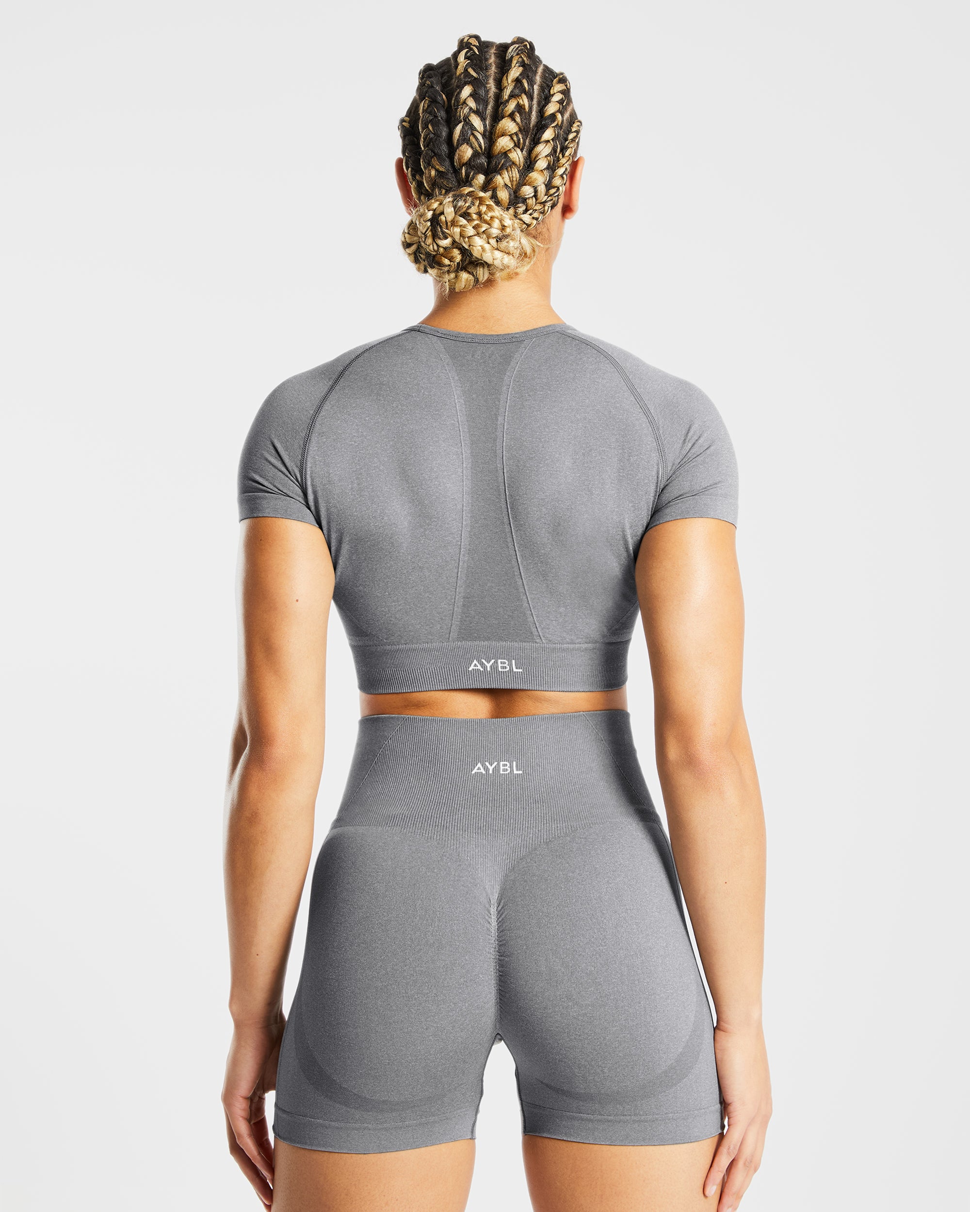 Empower Seamless Crop Top - Grey Marl - aybldev