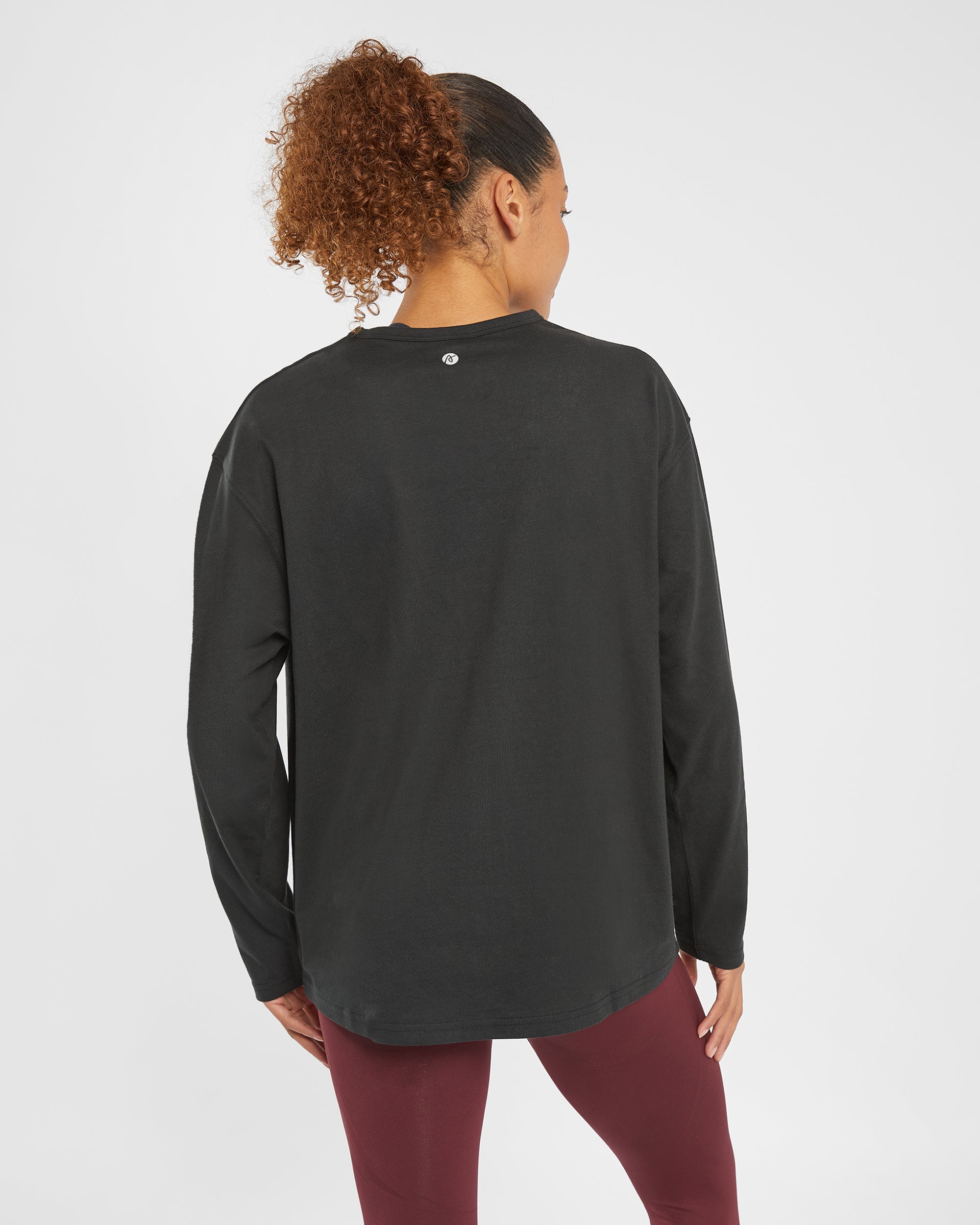 Essential Oversized Long Sleeve T Shirt - Black