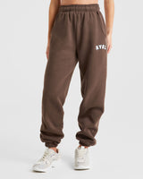 Varsity Oversized Joggers - Brown