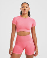 Empower Seamless Crop Top - Pink Marl - aybldev