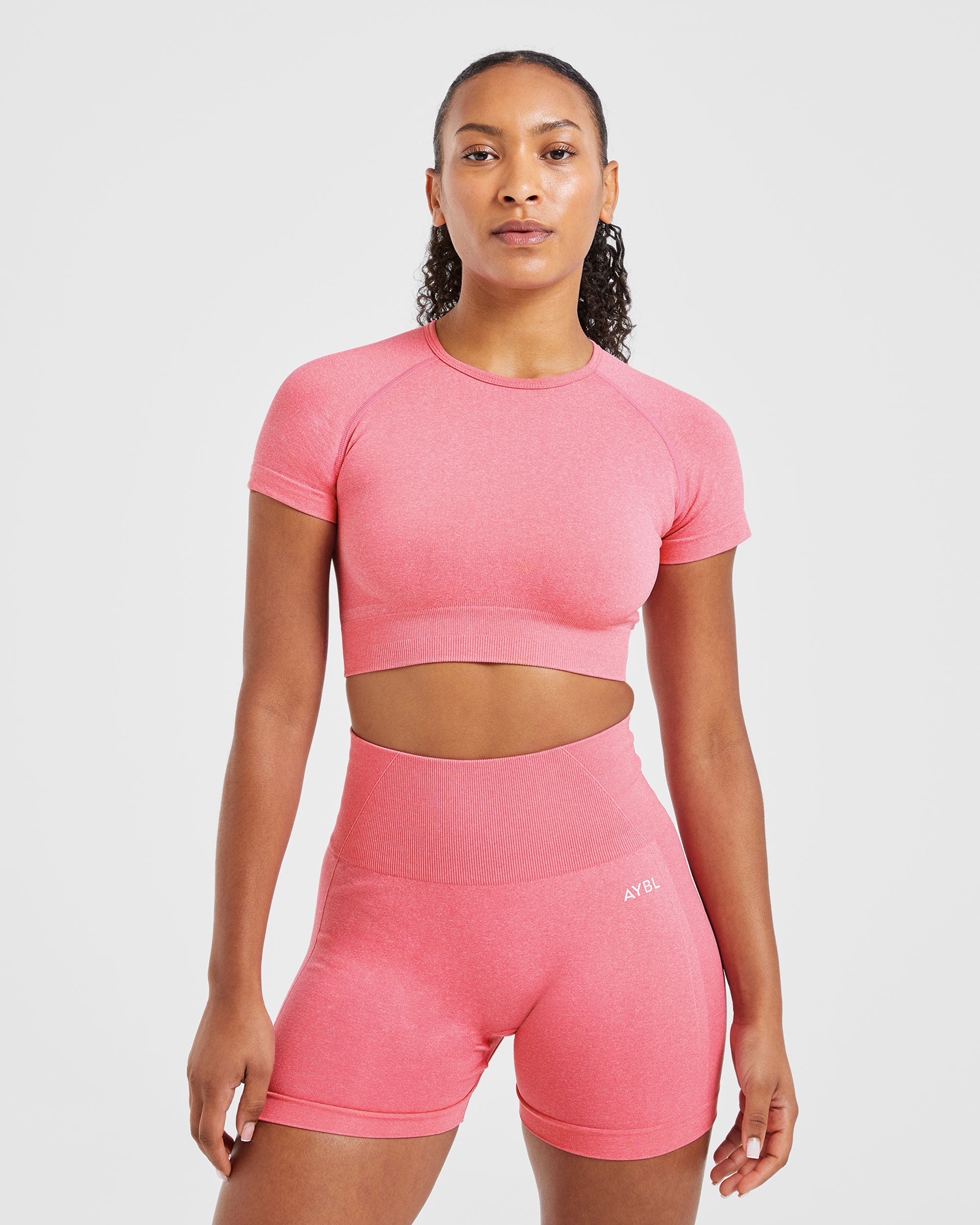 Empower Seamless Crop Top - Pink Marl - aybldev