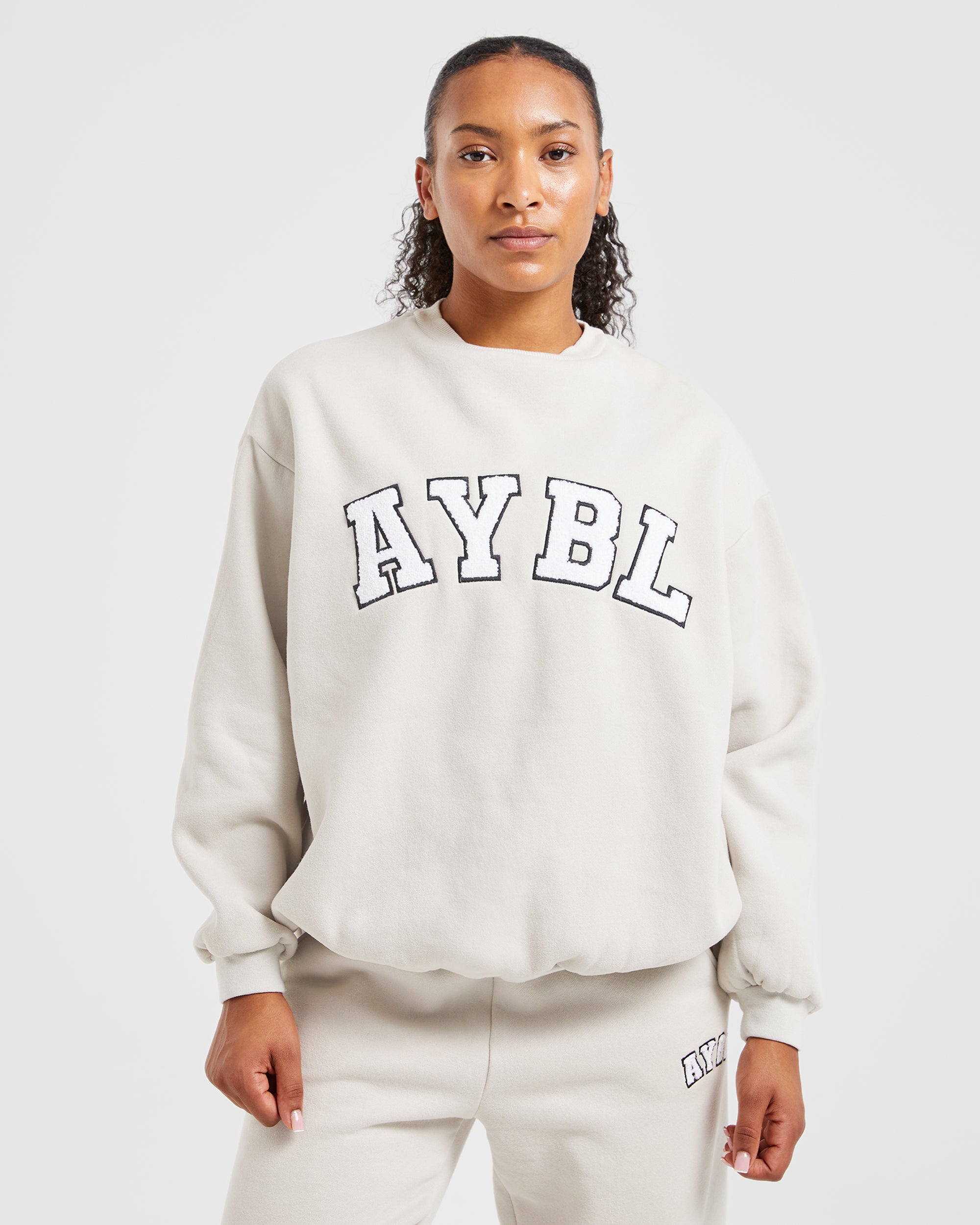Varsity Oversized Sweatshirt - Sand