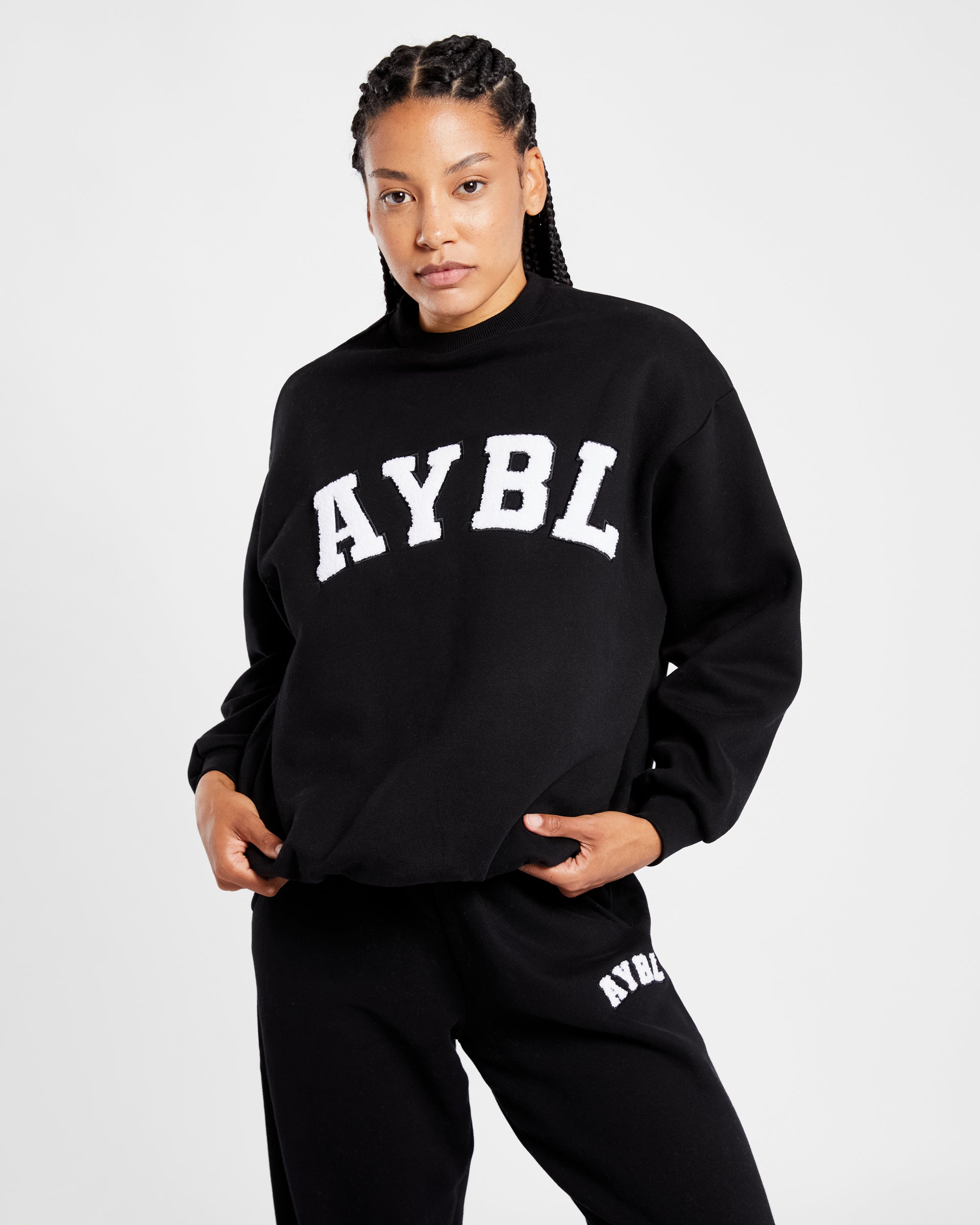 Varsity Oversized Sweatshirt - Black - aybldev