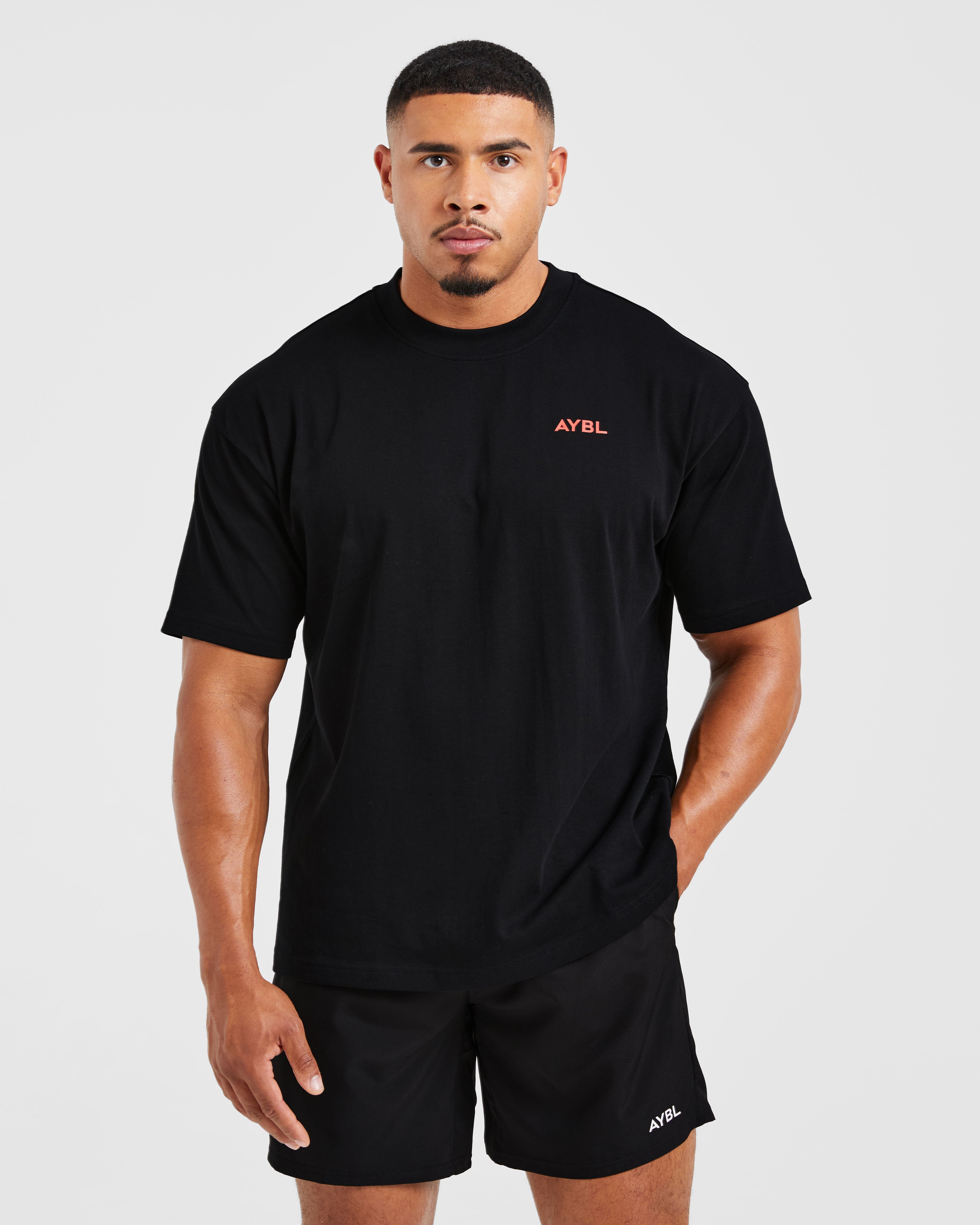 Essential Oversized T Shirt - Black/Red