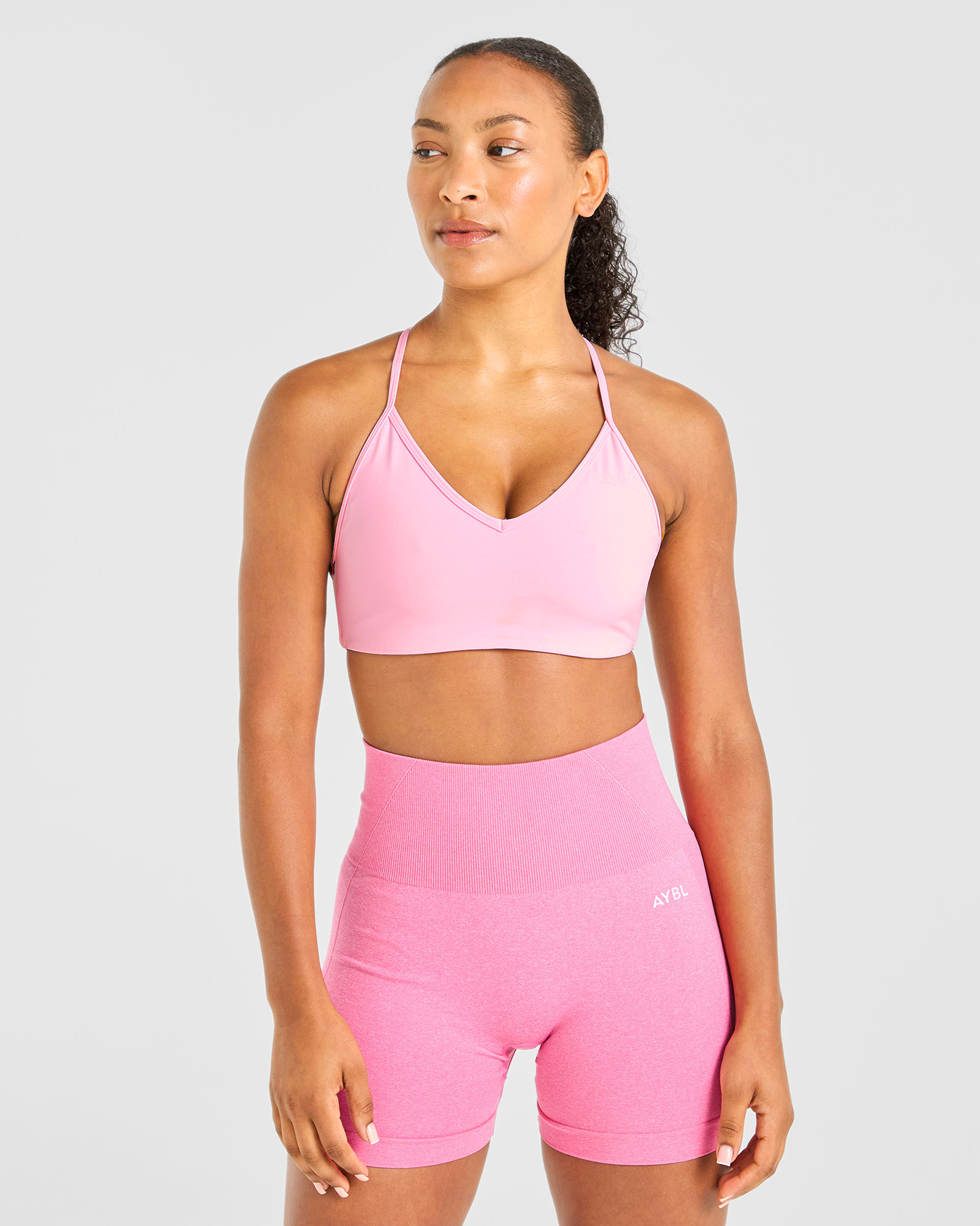 Essential Crossback Sports Bra - Baby Pink