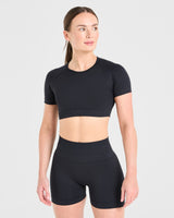 Power Seamless Crop Top - Black