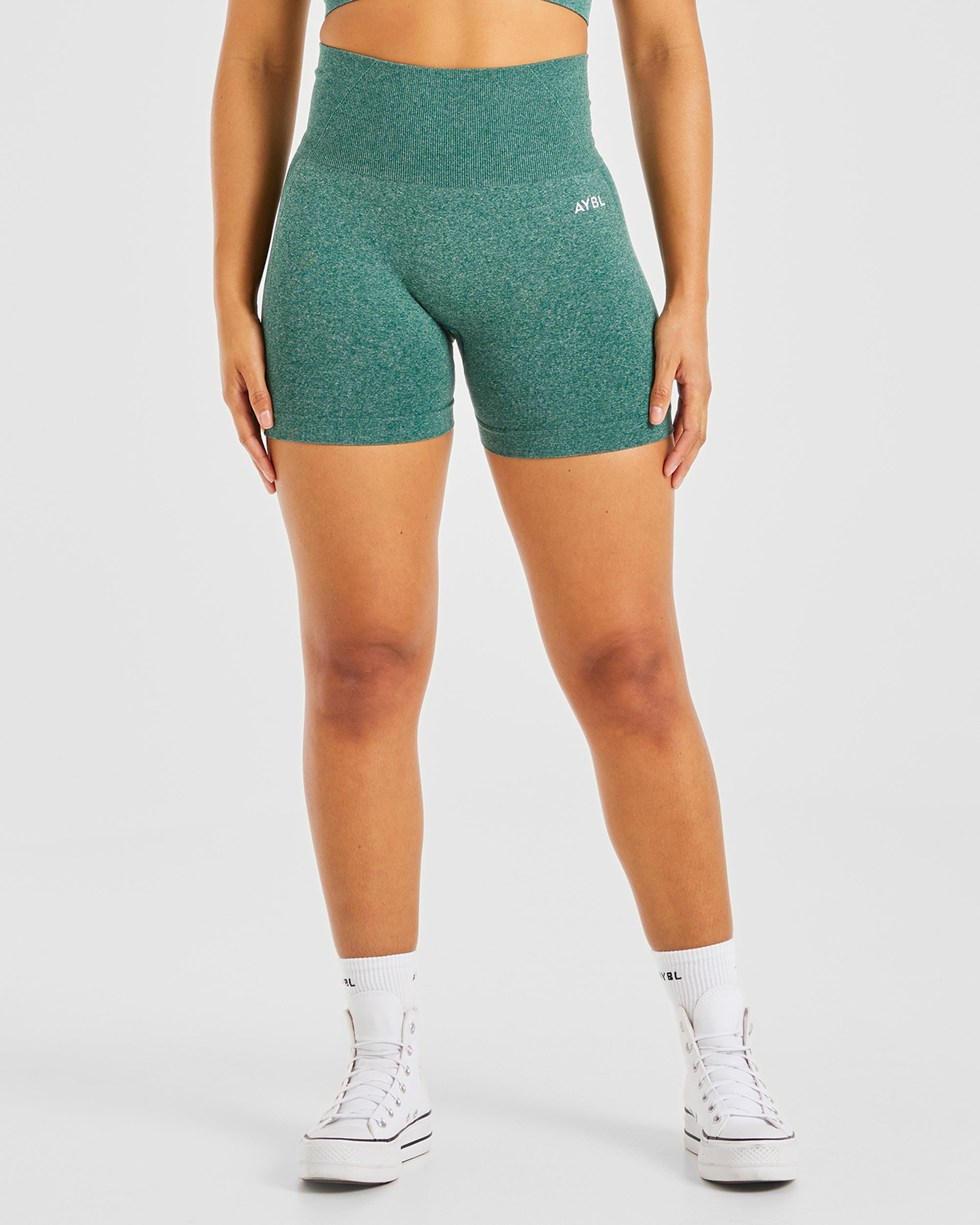 Empower Seamless Shorts - Forest Green Marl - aybldev