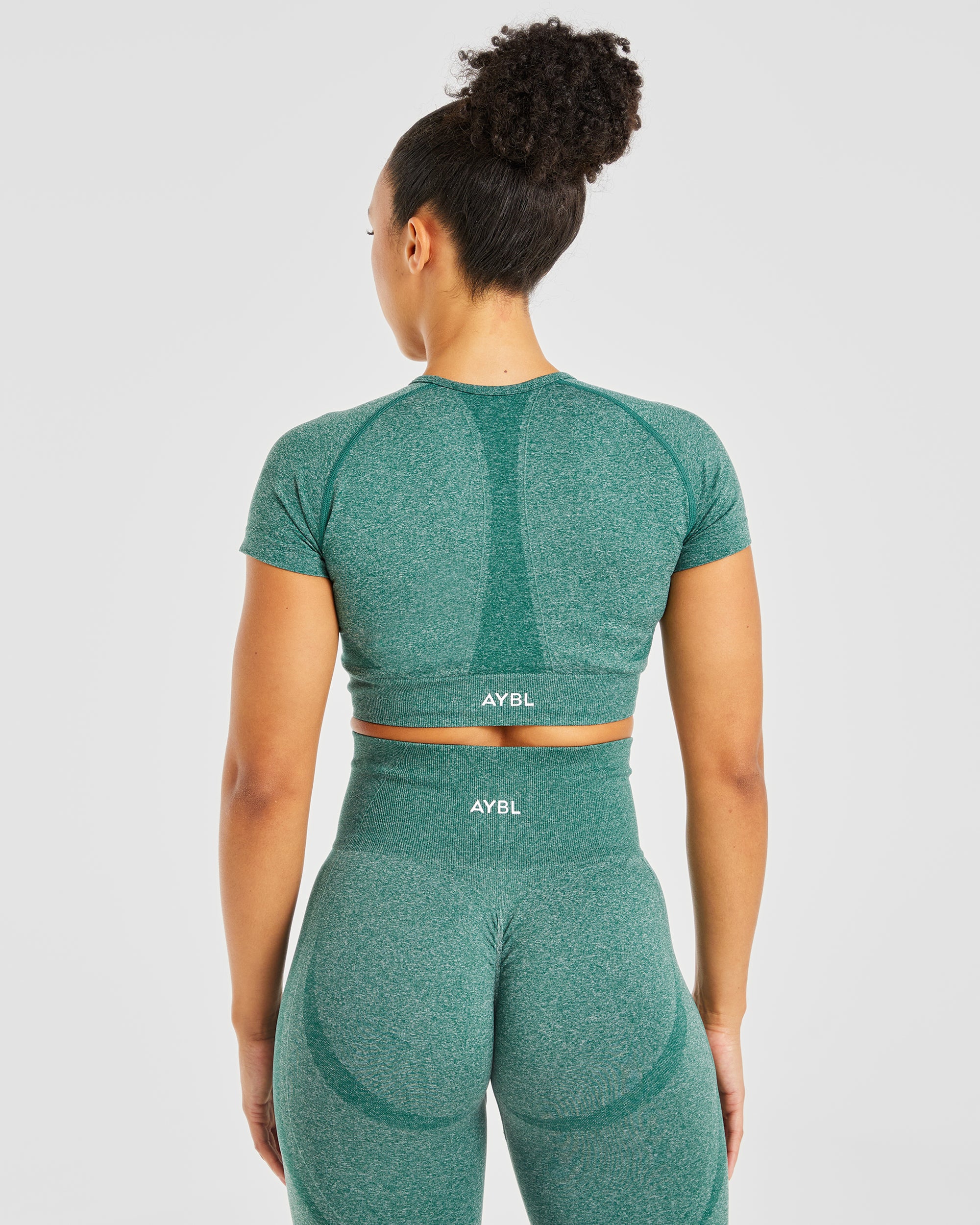 Empower Seamless Crop Top - Forest Green Marl - aybldev