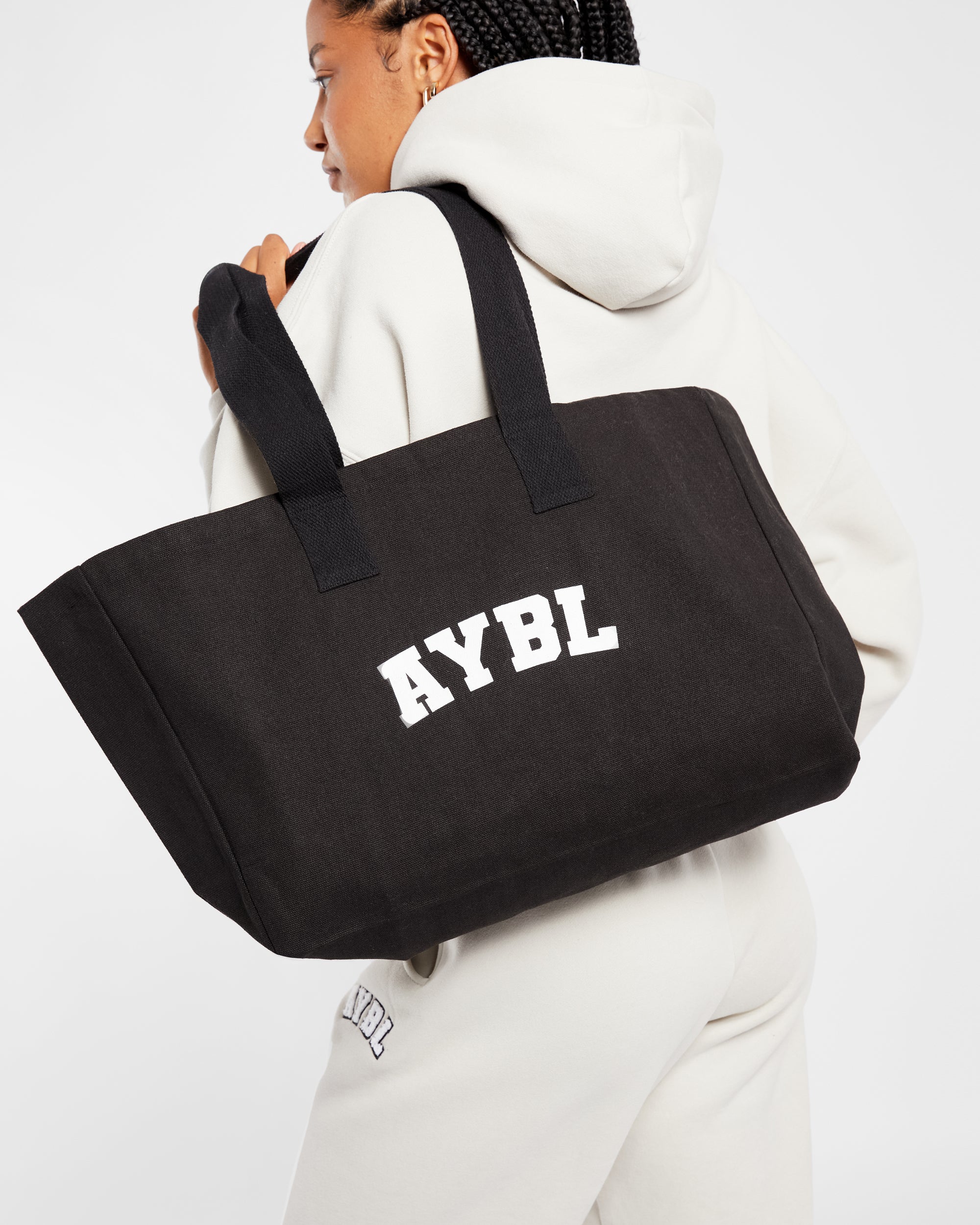 Varsity Tote Bag - Black - aybldev
