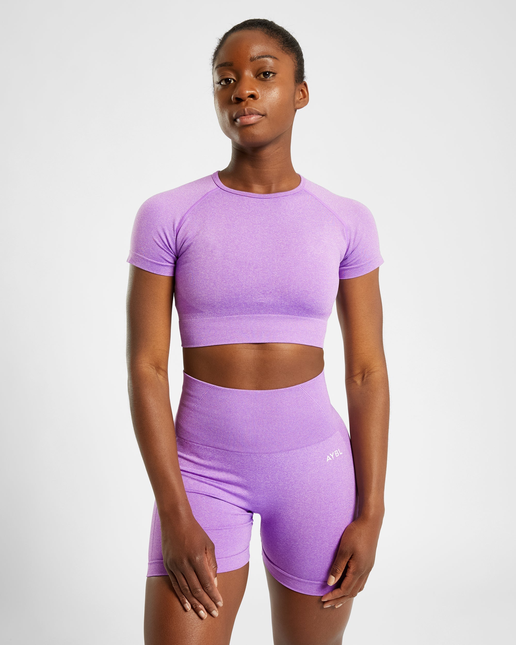 Empower Seamless Crop Top - Purple Marl - aybldev
