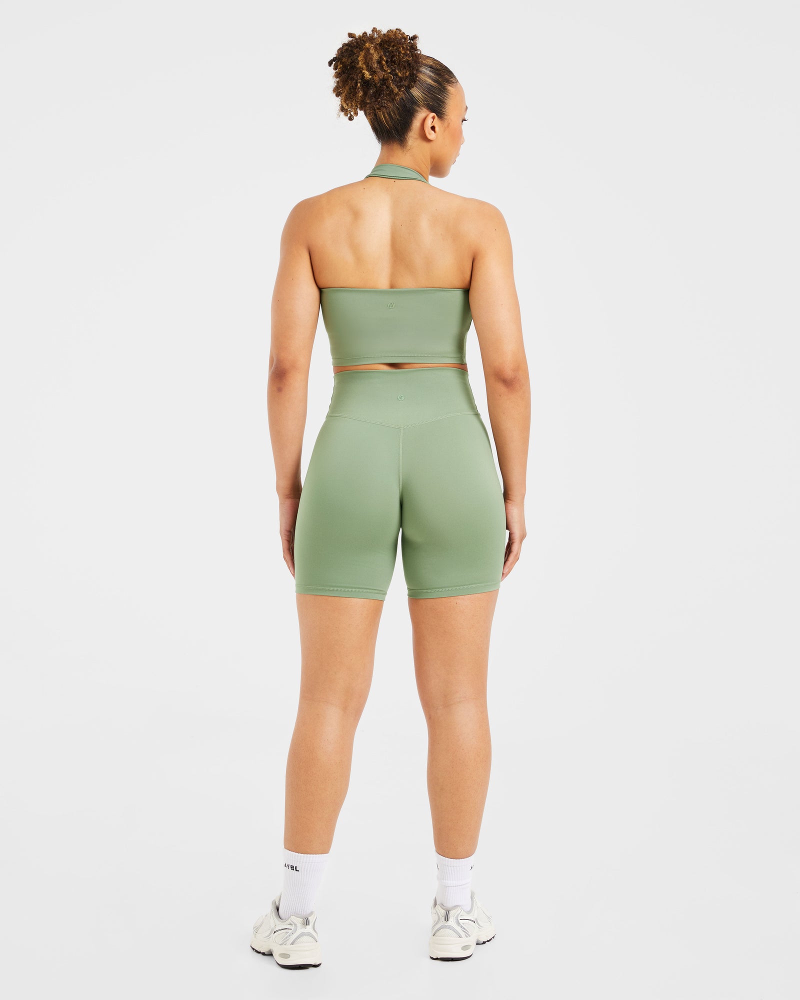 Staple Halterneck Crop Top - Olive Green