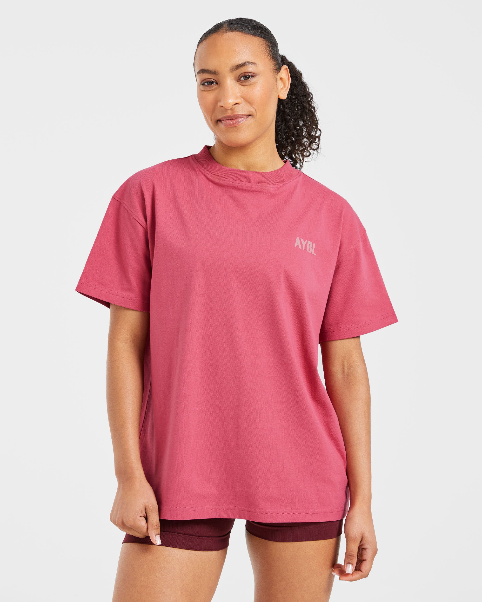 Athletics Strength Club Oversized T Shirt - Washed Coral