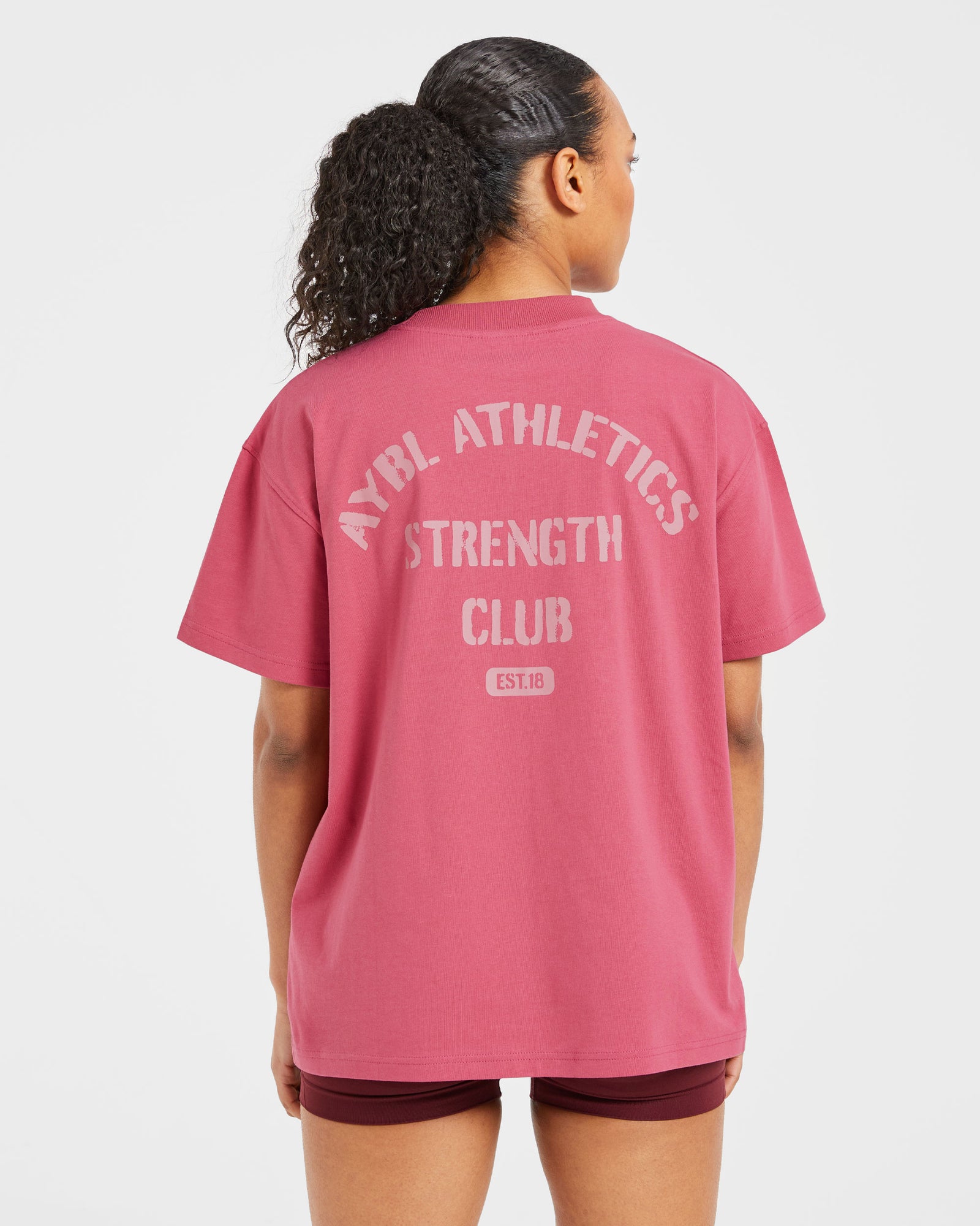 Athletics Strength Club Oversized T Shirt - Washed Coral