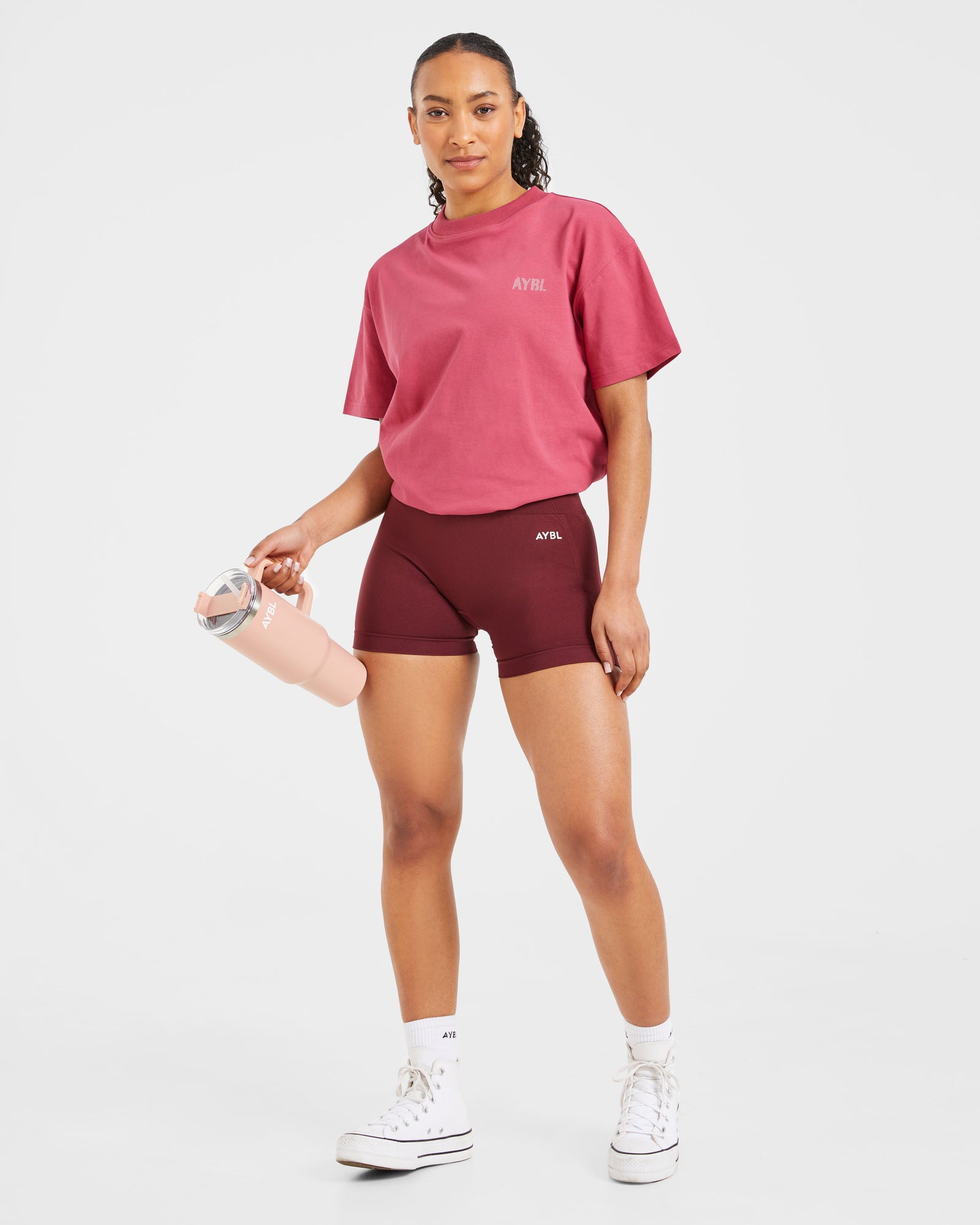 Athletics Strength Club Oversized T Shirt - Washed Coral