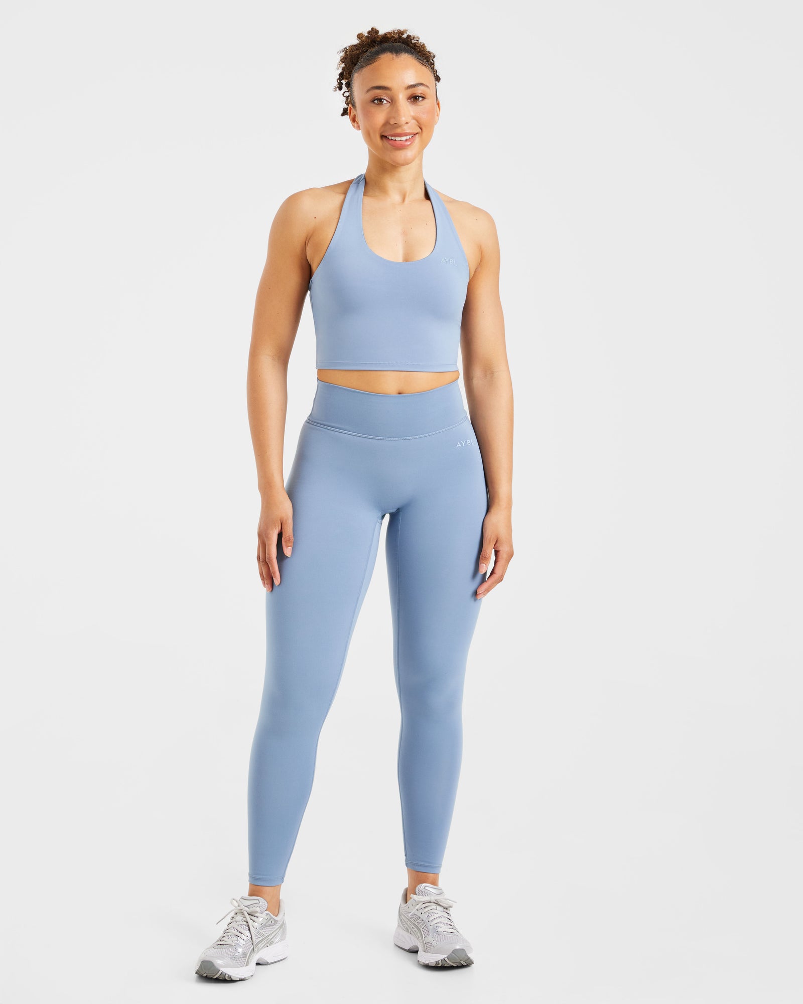 Staple Halterneck Crop Top - Slate Blue