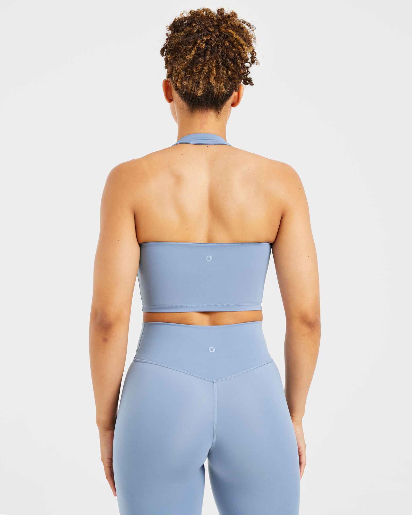 Staple Halterneck Crop Top - Slate Blue