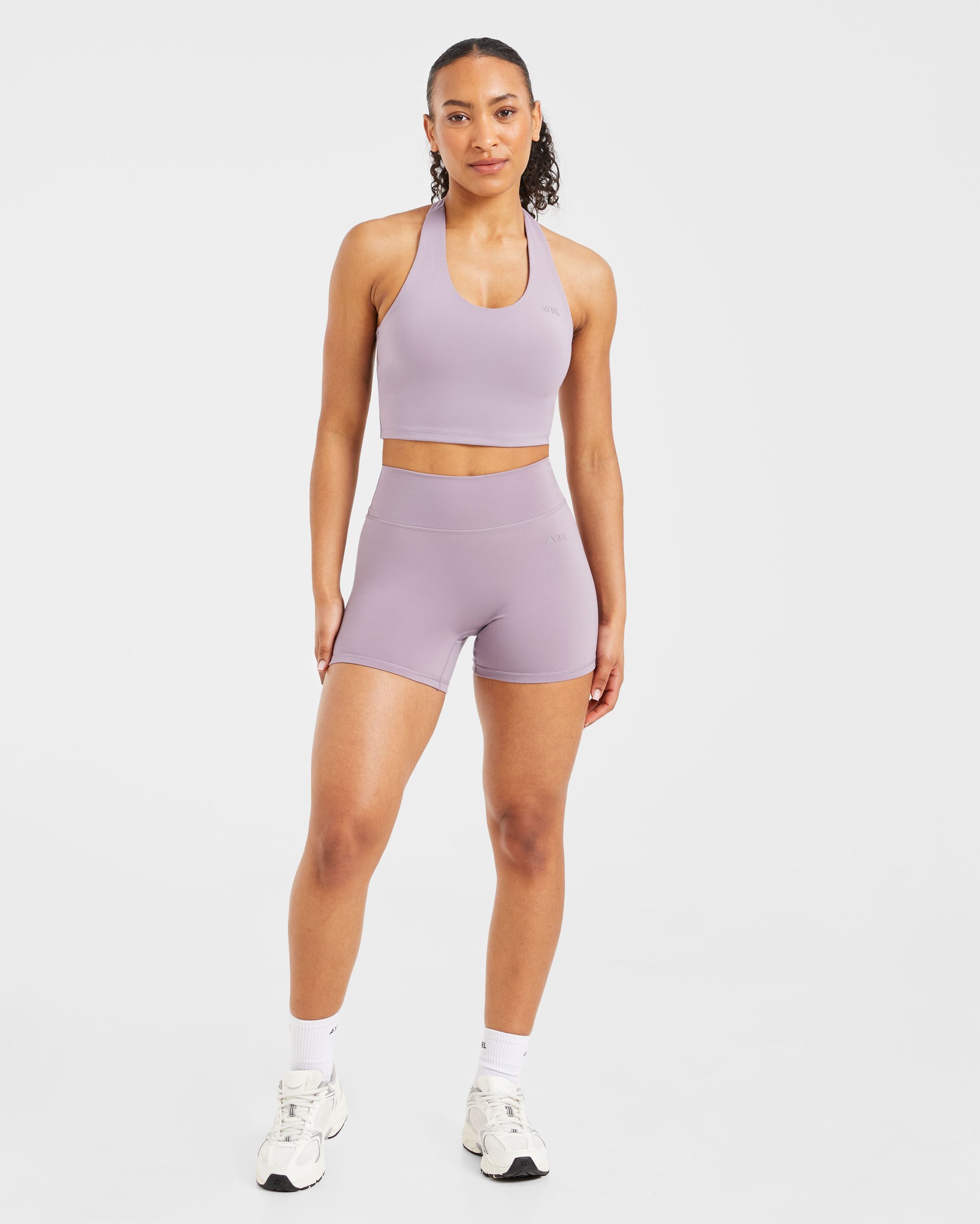 Staple Halterneck Crop Top - Mauve Purple