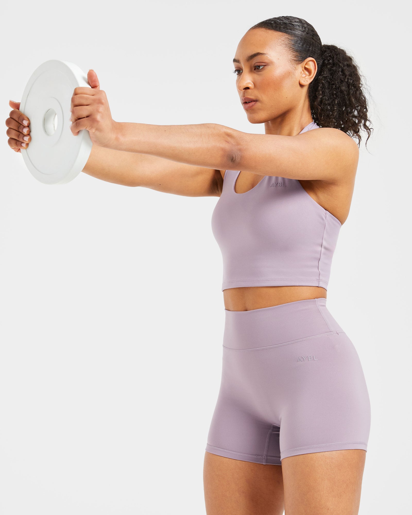 Staple Halterneck Crop Top - Mauve Purple