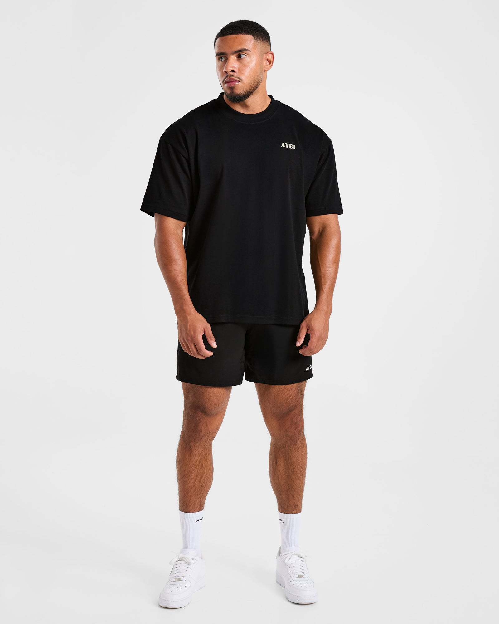Lift Heavy Oversized T Shirt - Black/Off White