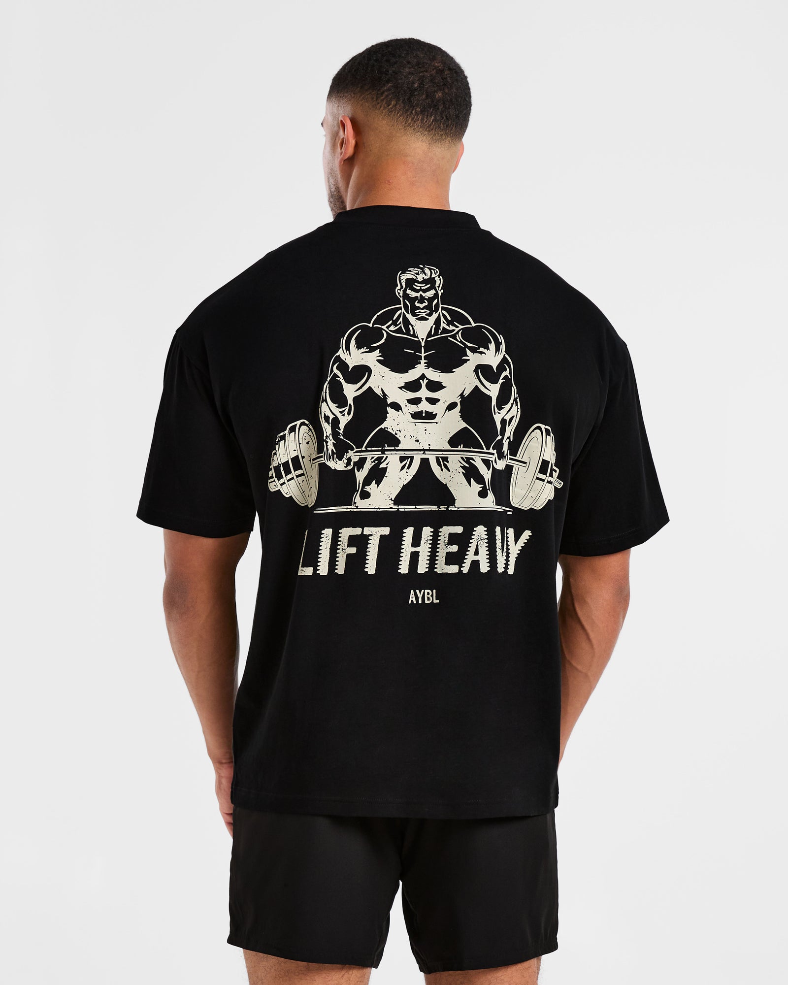 Lift Heavy Oversized T Shirt - Black/Off White