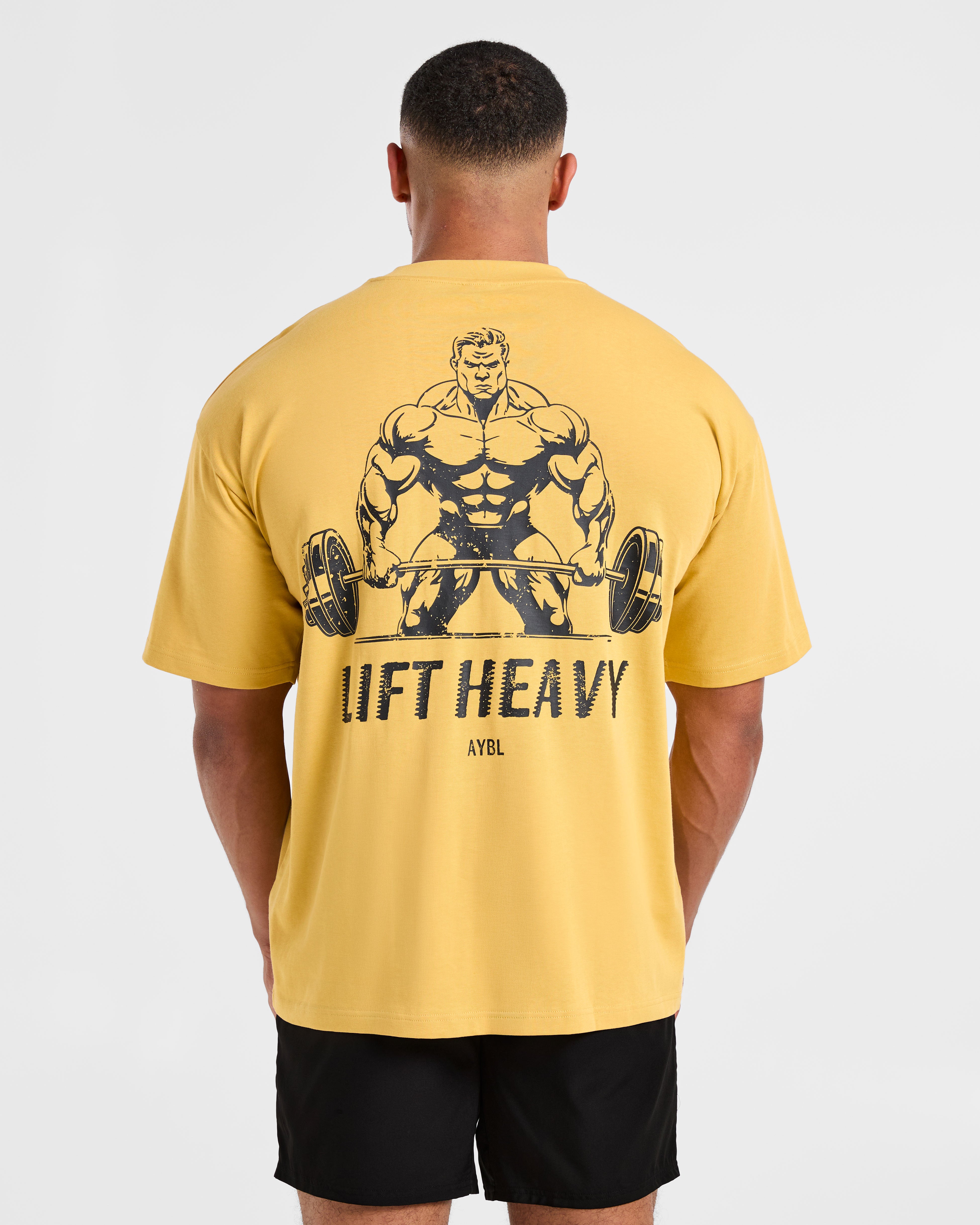 Lift Heavy Oversized T Shirt - Vintage Yellow