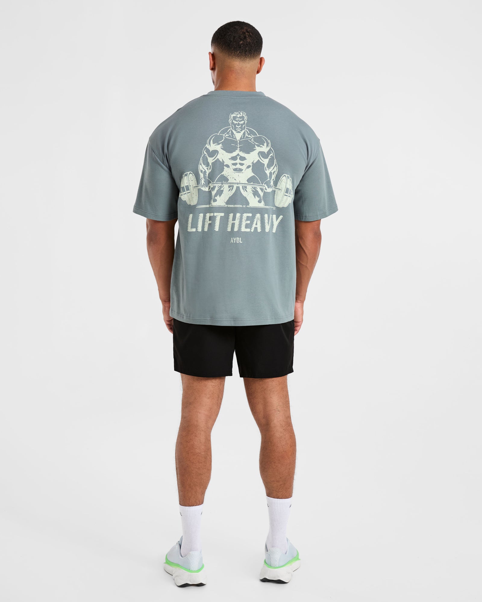 Lift Heavy Oversized T Shirt - Slate Blue