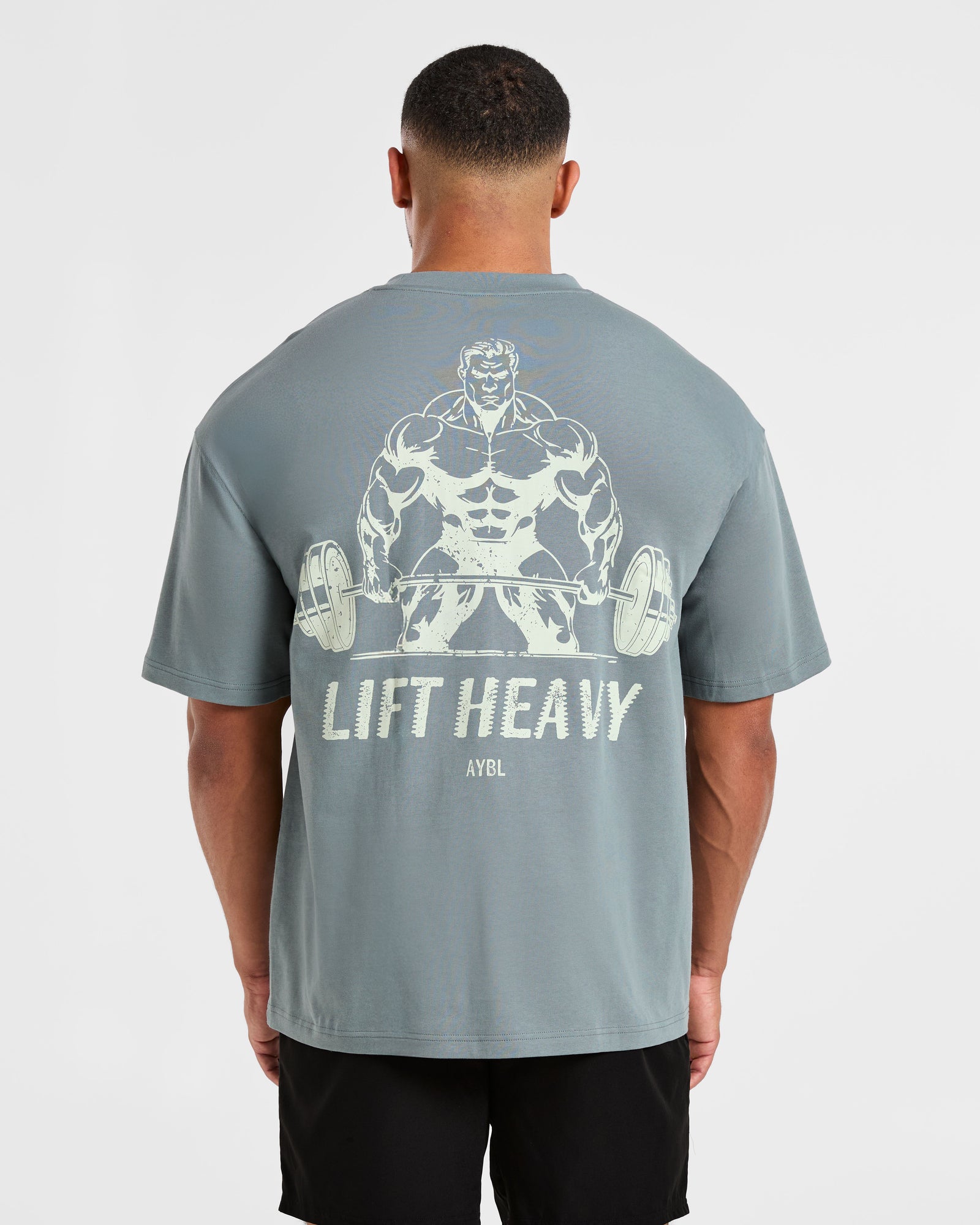 Lift Heavy Oversized T Shirt - Slate Blue