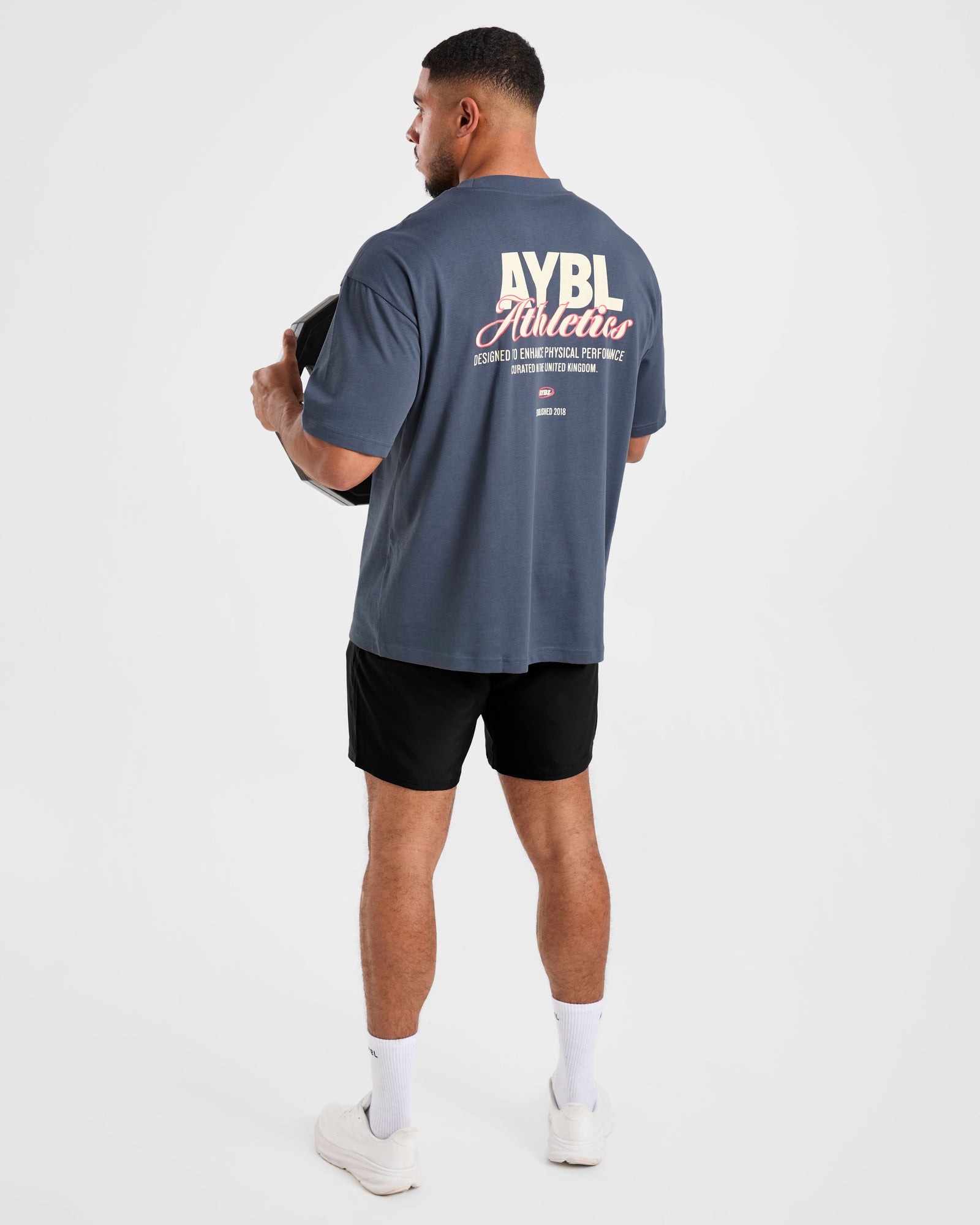 Athletics Script Oversized T Shirt - Vintage Blue