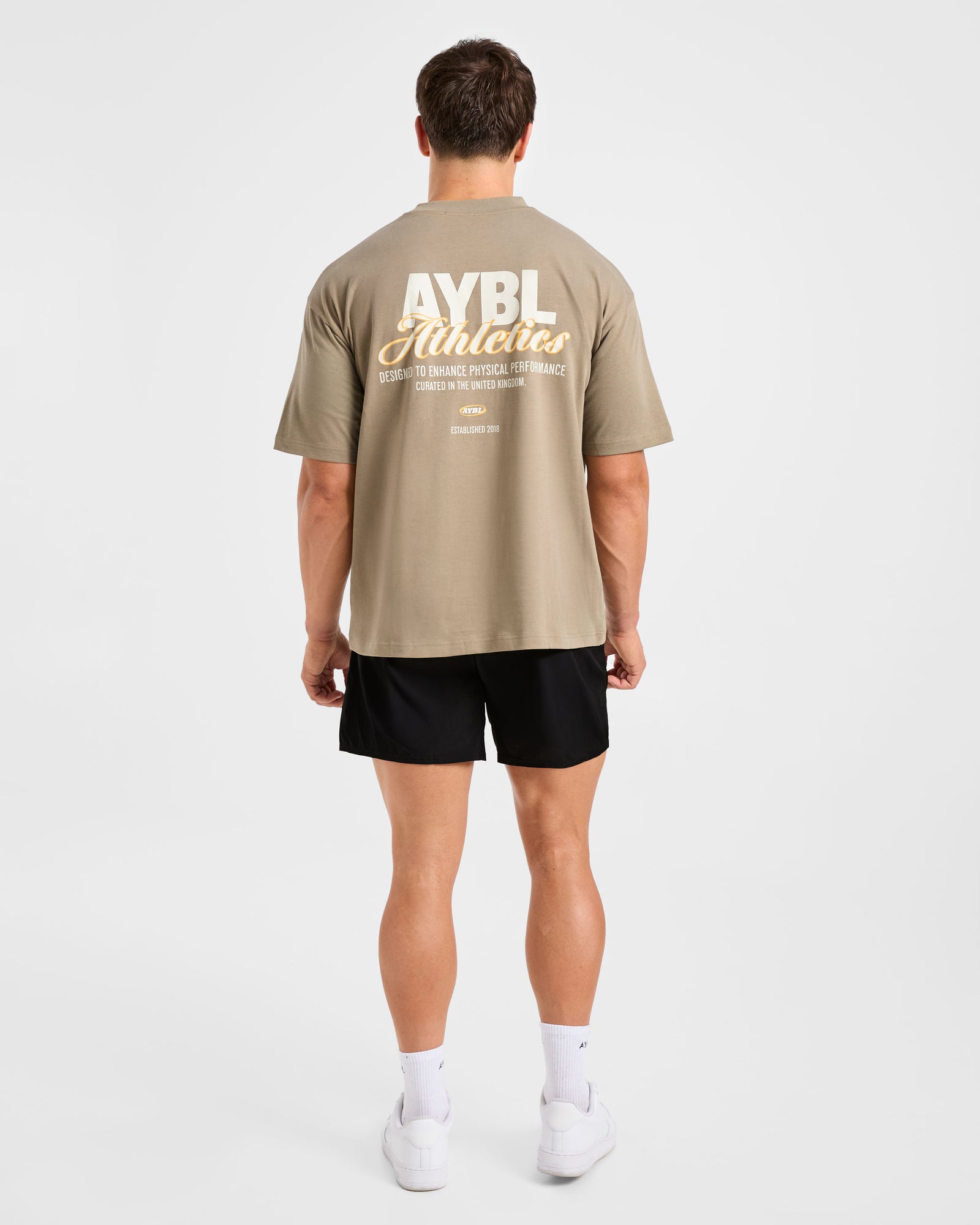 Athletics Script Oversized T Shirt - Olive Sand