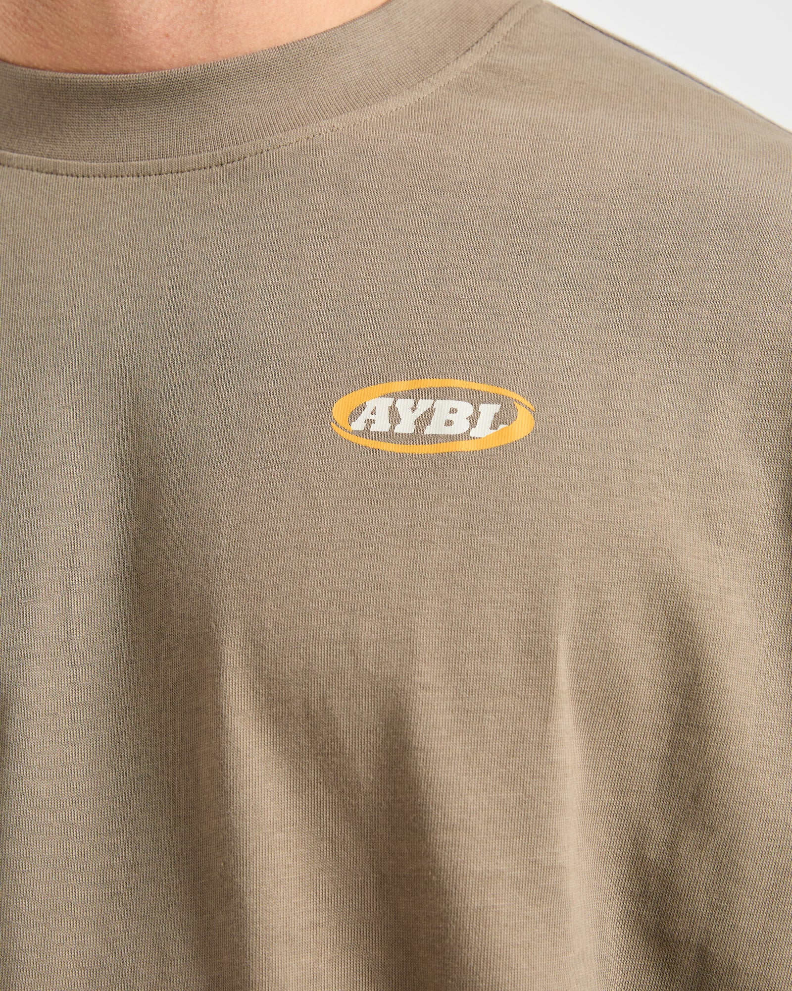 Athletics Script Oversized T Shirt - Olive Sand