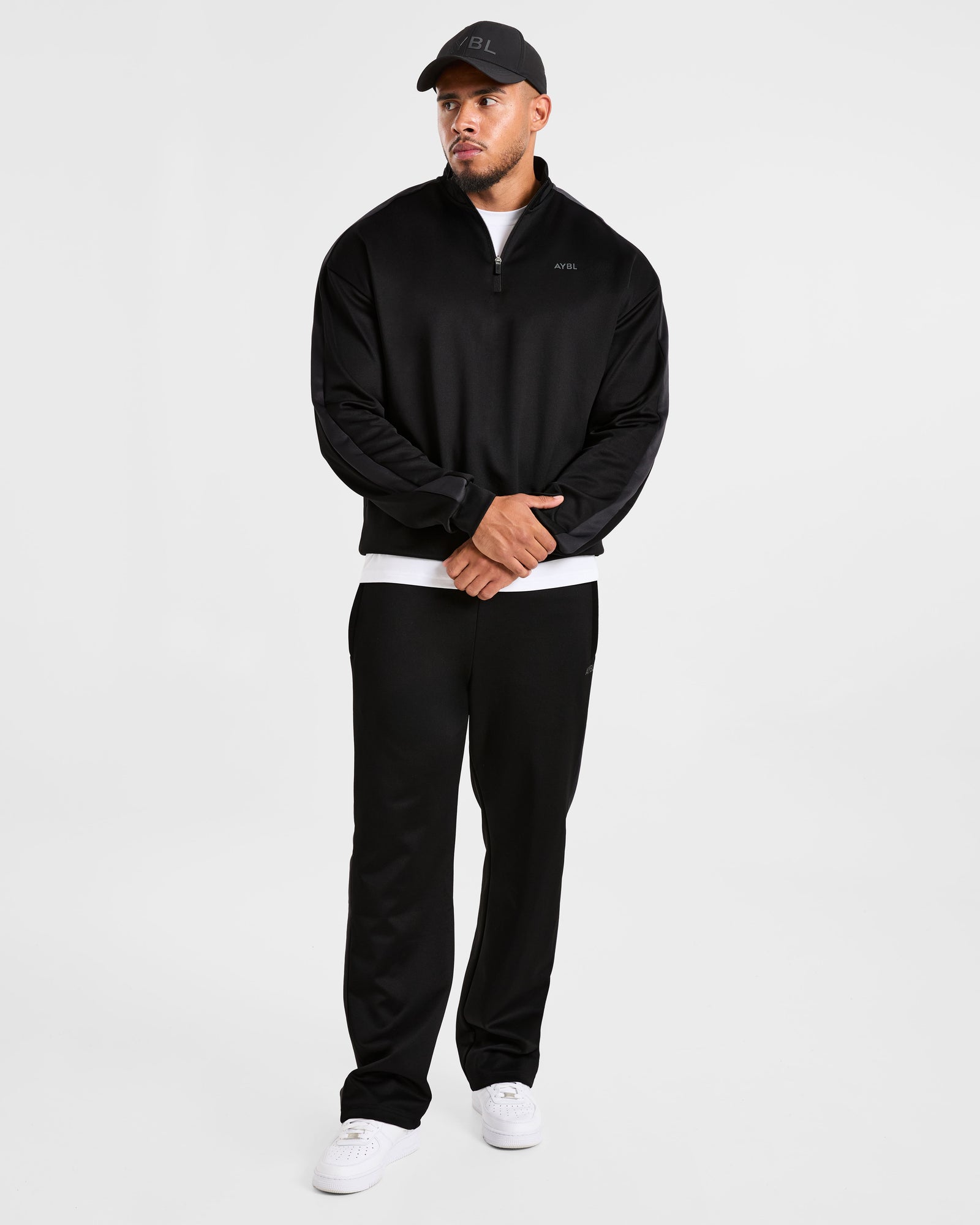 Classic Track Straight Leg Joggers - Black/Charcoal