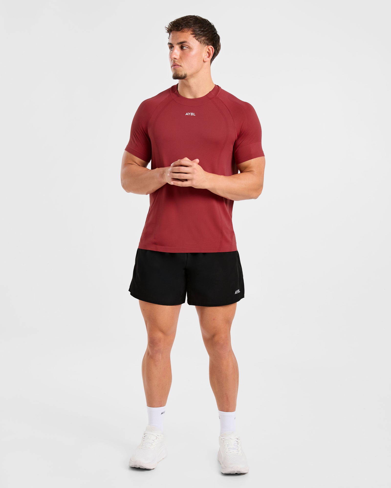 Attain Seamless T Shirt - Maroon Red