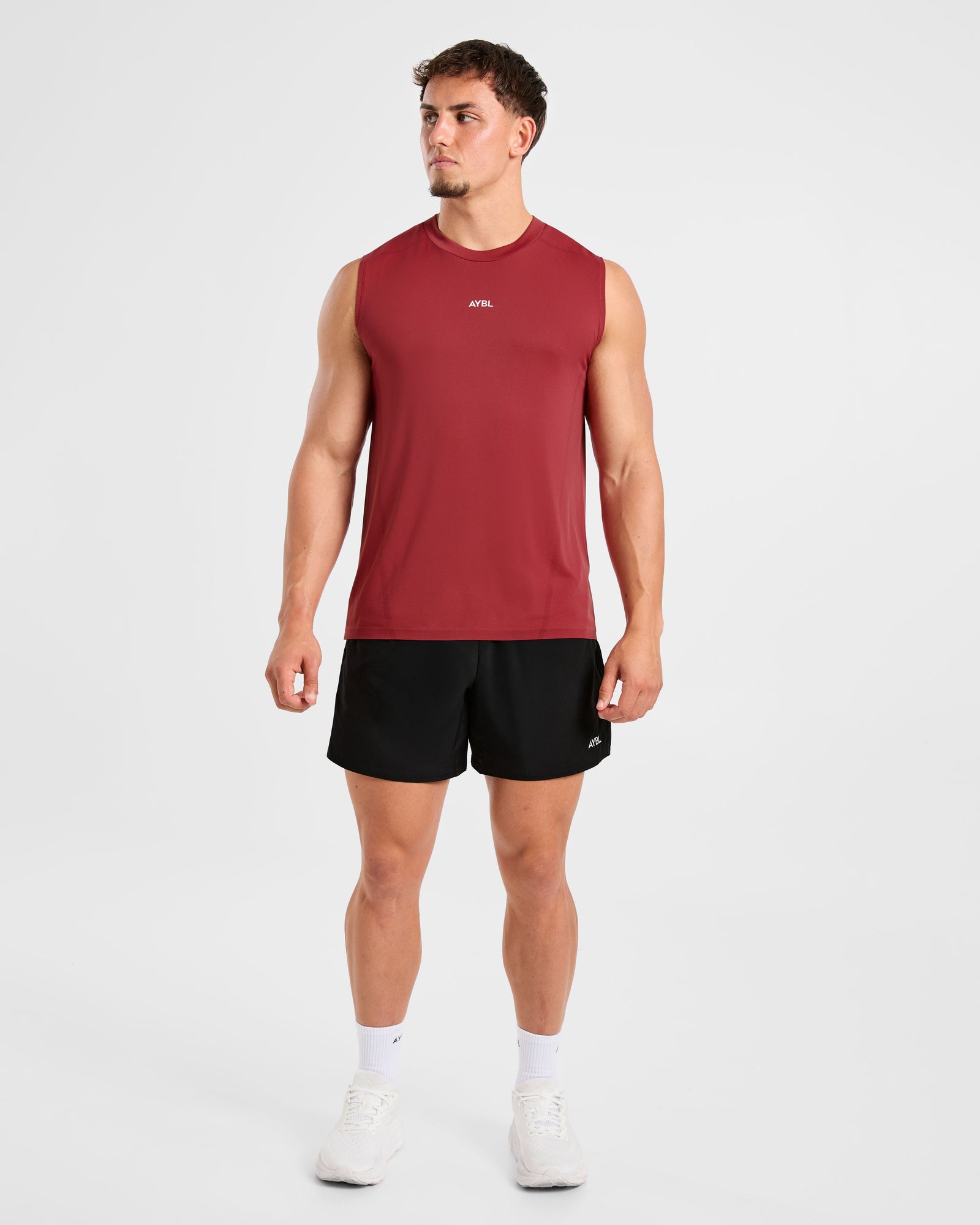 Attain Seamless Vest - Maroon Red