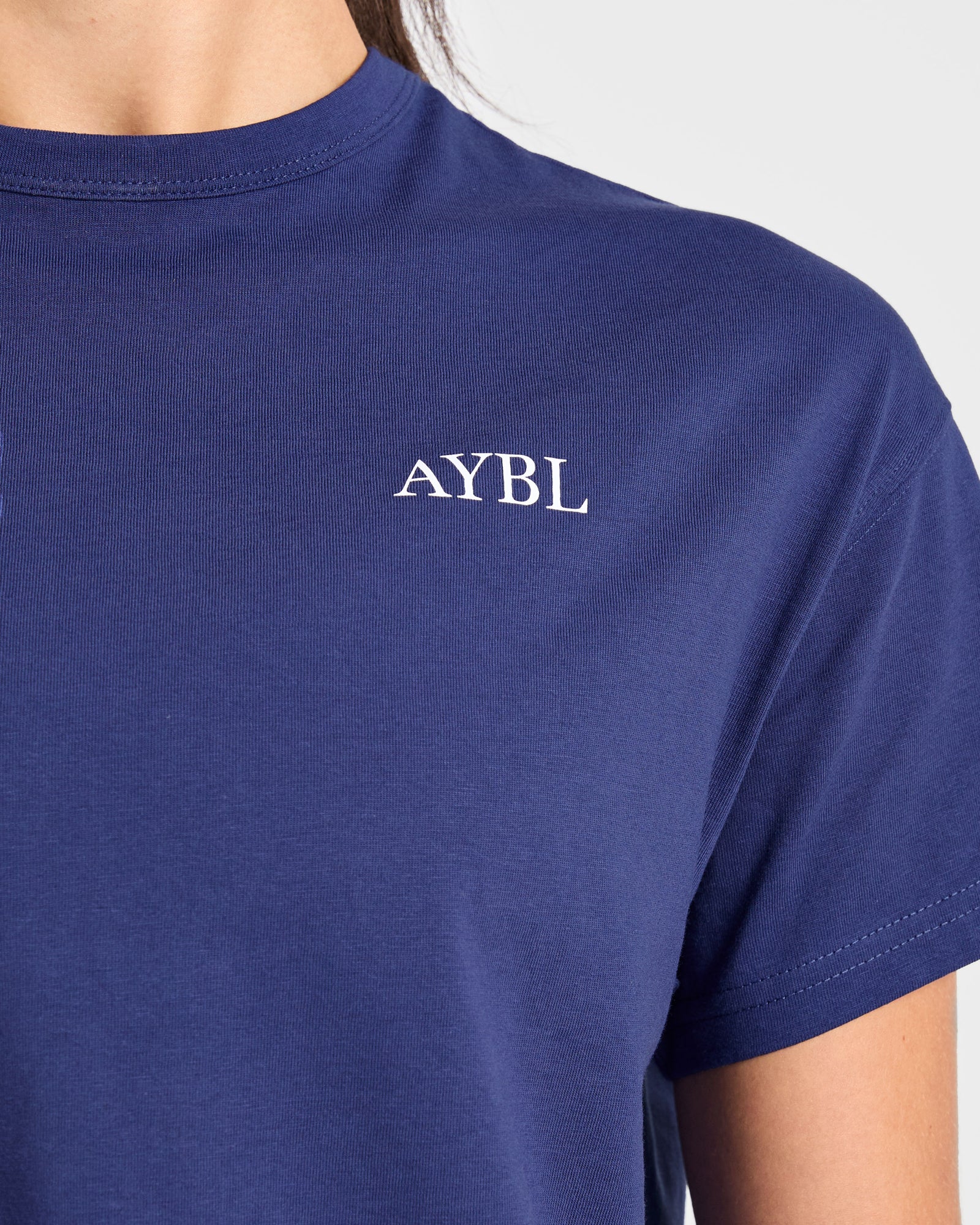 AYBL Sports Club Script Oversized T Shirt - Navy