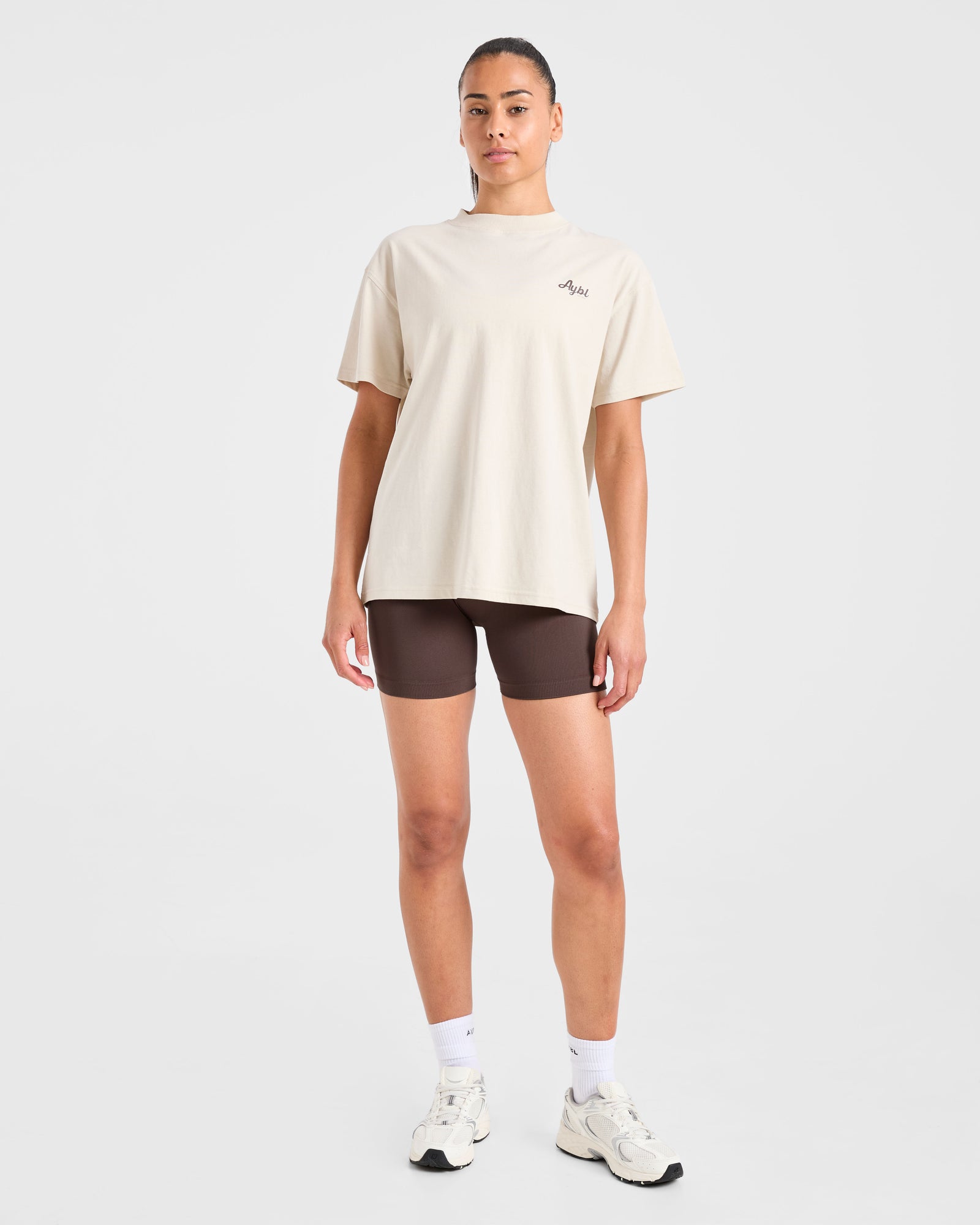 Sports Wellness Oversized T Shirt - Beige