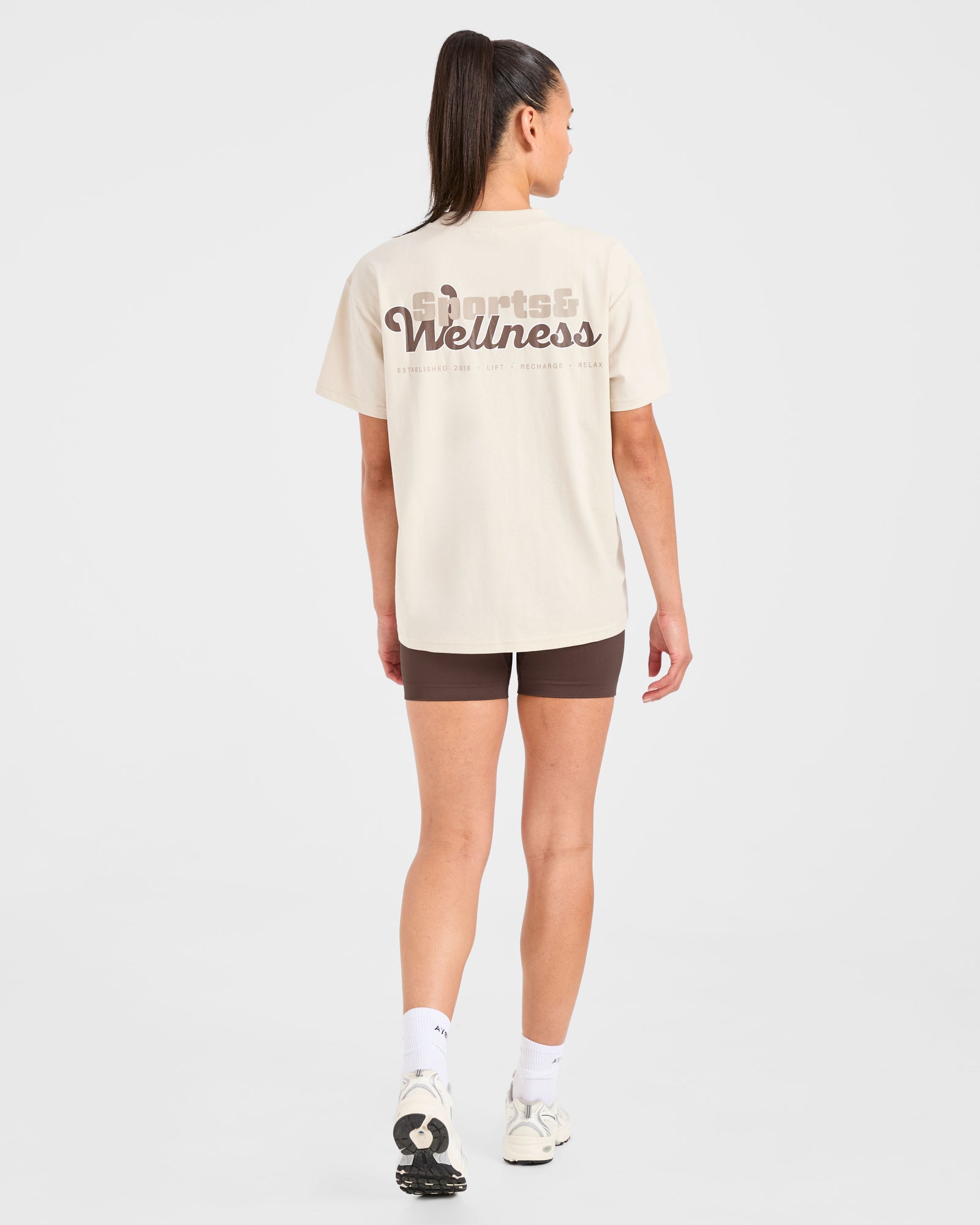 Sports Wellness Oversized T Shirt - Beige
