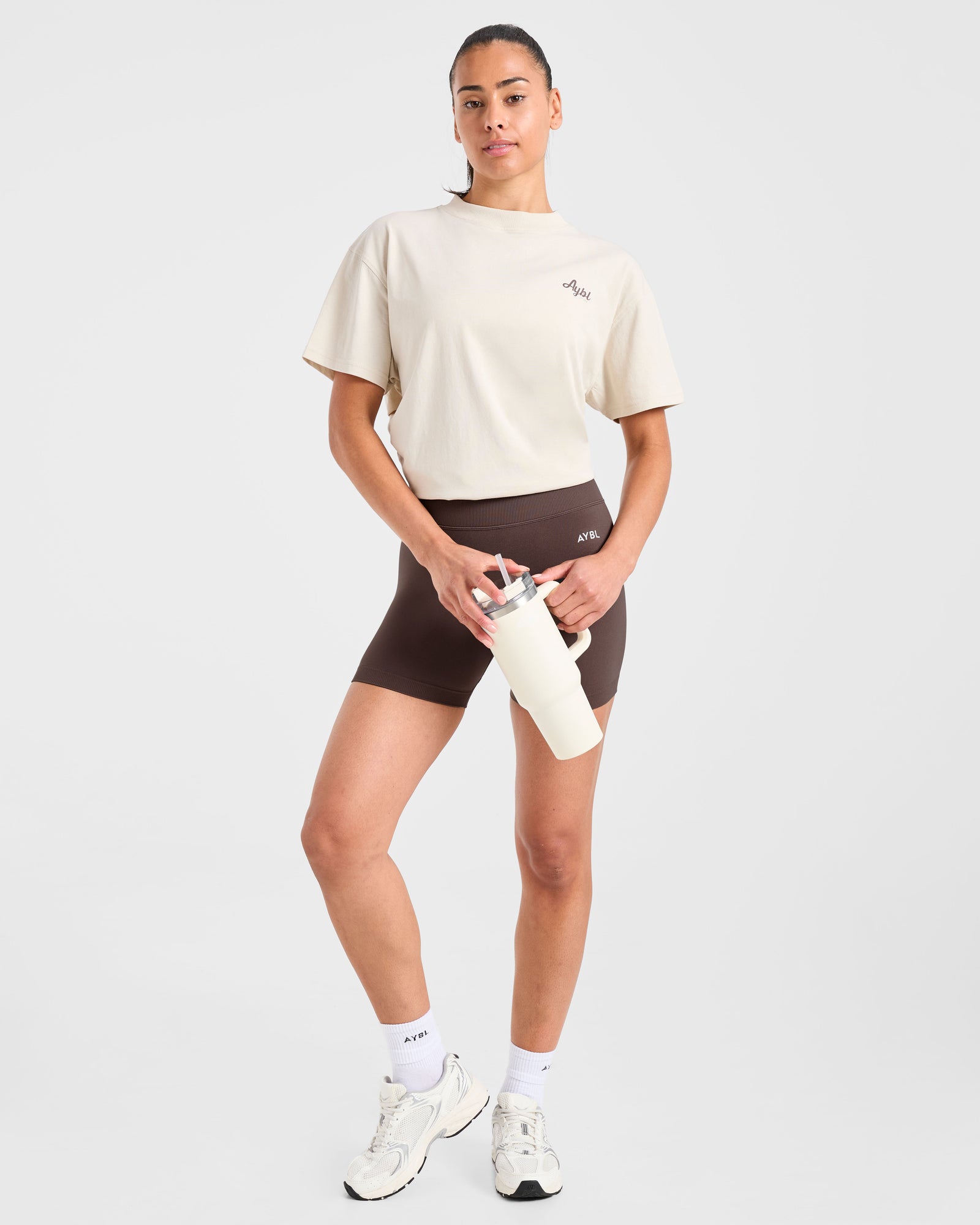 Sports Wellness Oversized T Shirt - Beige