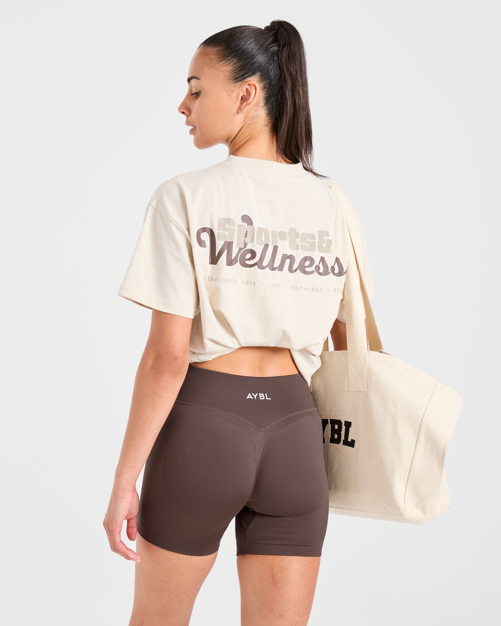 Sports Wellness Oversized T Shirt - Beige
