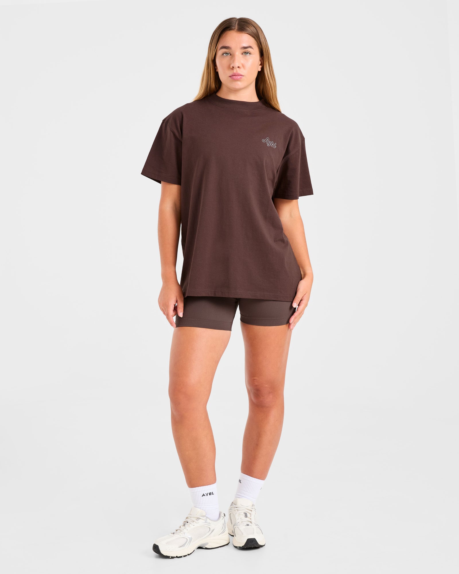 Sports Wellness Oversized T Shirt - Brown