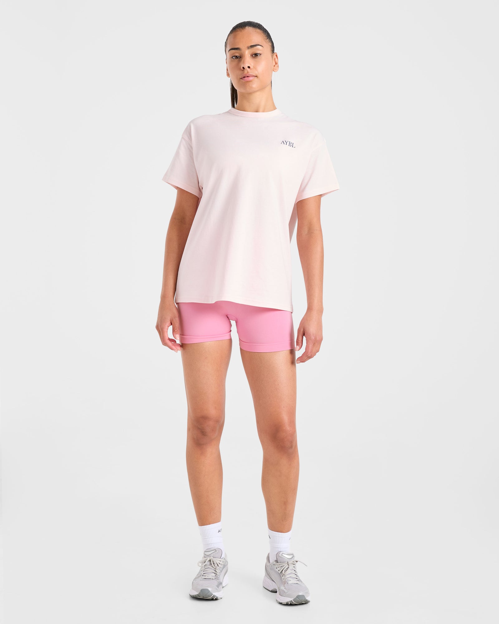 AYBL Sports Club Script Oversized T Shirt - Pink