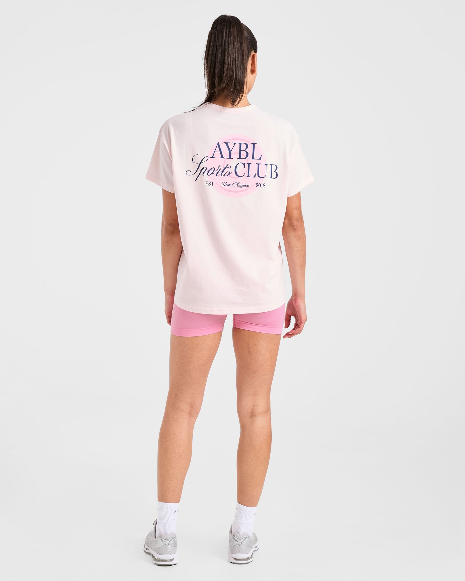 AYBL Sports Club Script Oversized T Shirt - Pink