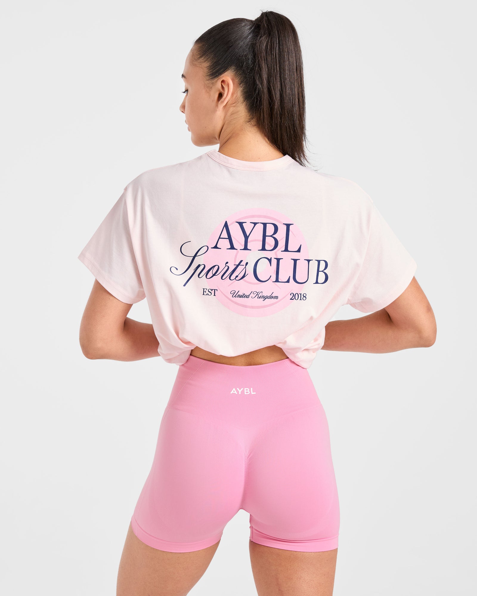 AYBL Sports Club Script Oversized T Shirt - Pink