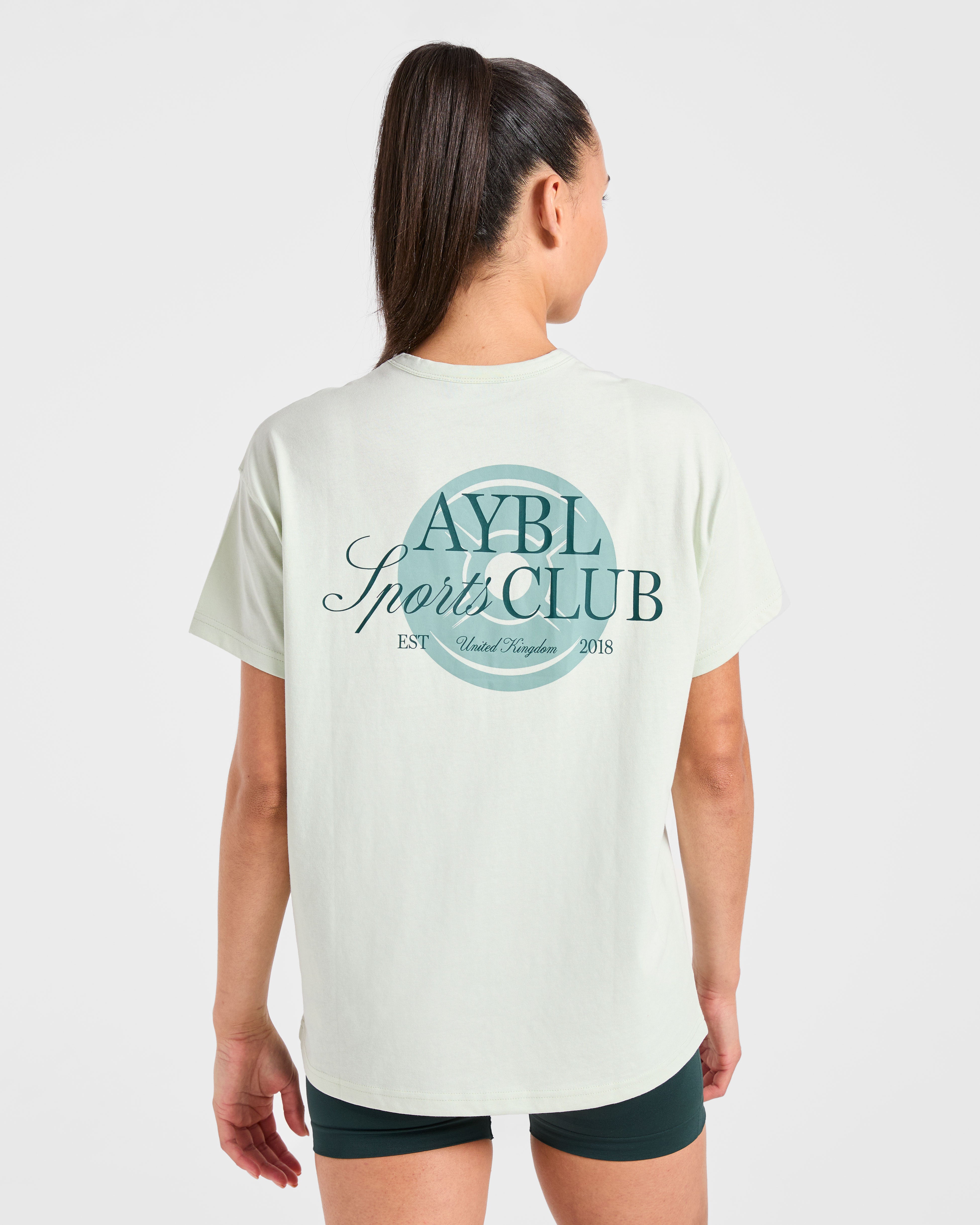 AYBL Sports Club Script Oversized T Shirt - Green