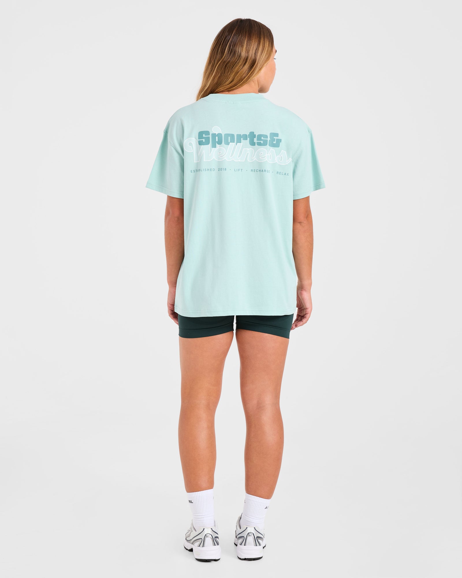Sports Wellness Oversized T Shirt - Aqua Green