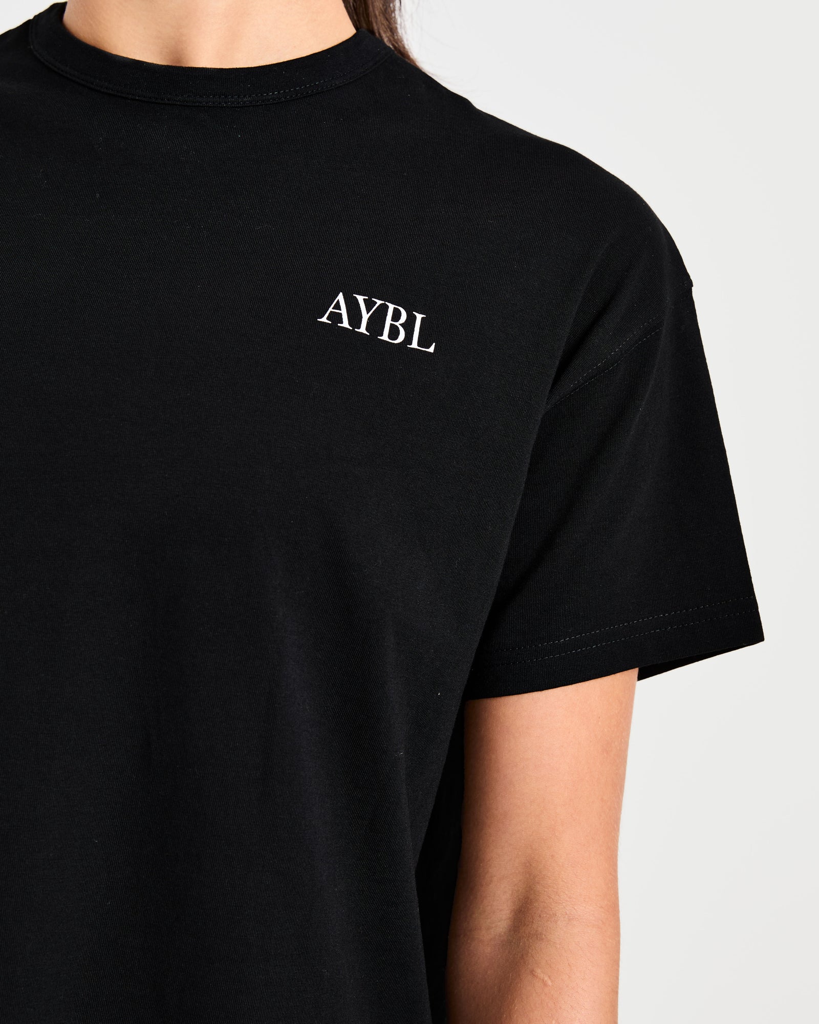 AYBL Sports Club Script Oversized T Shirt - Black