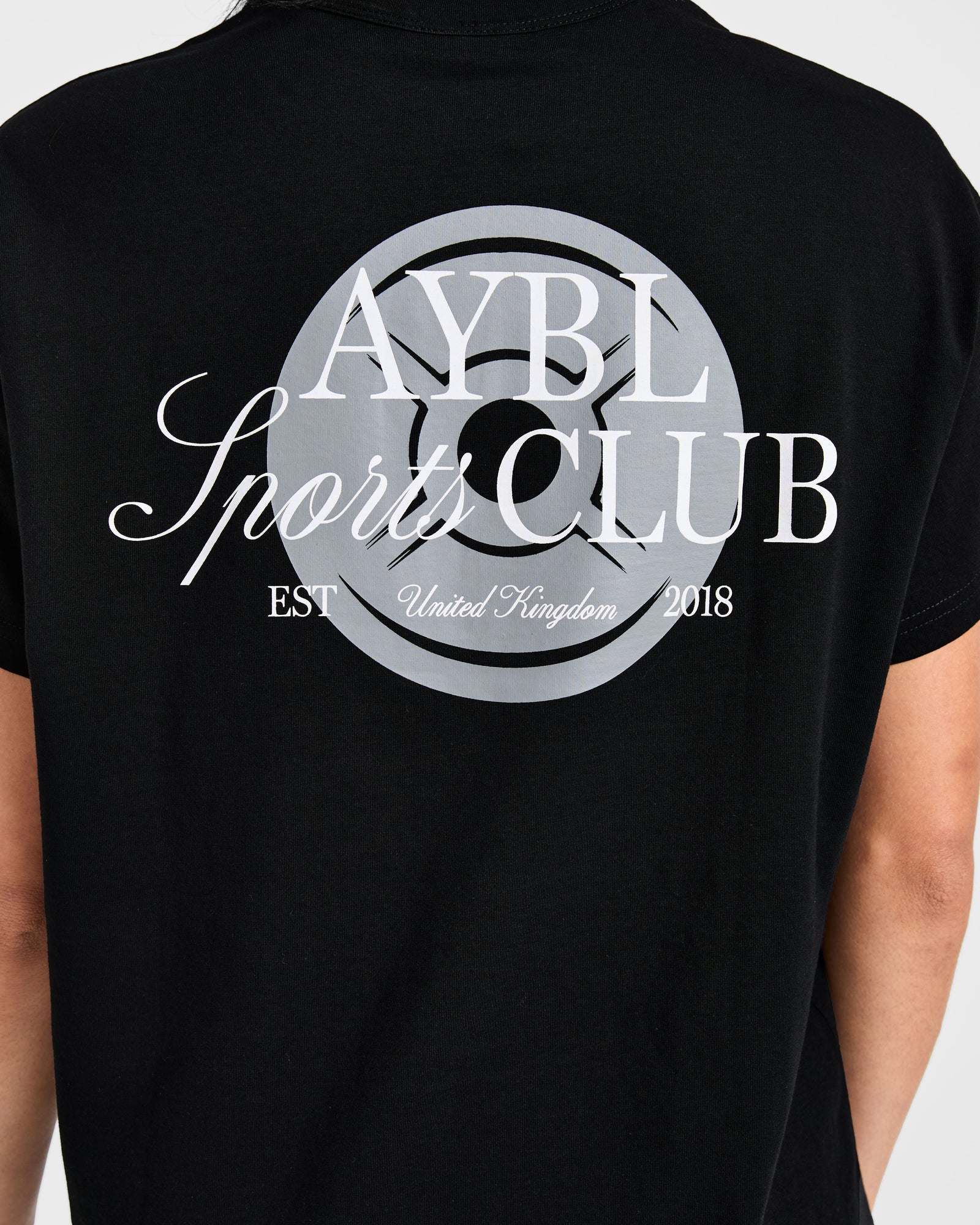 AYBL Sports Club Script Oversized T Shirt - Black