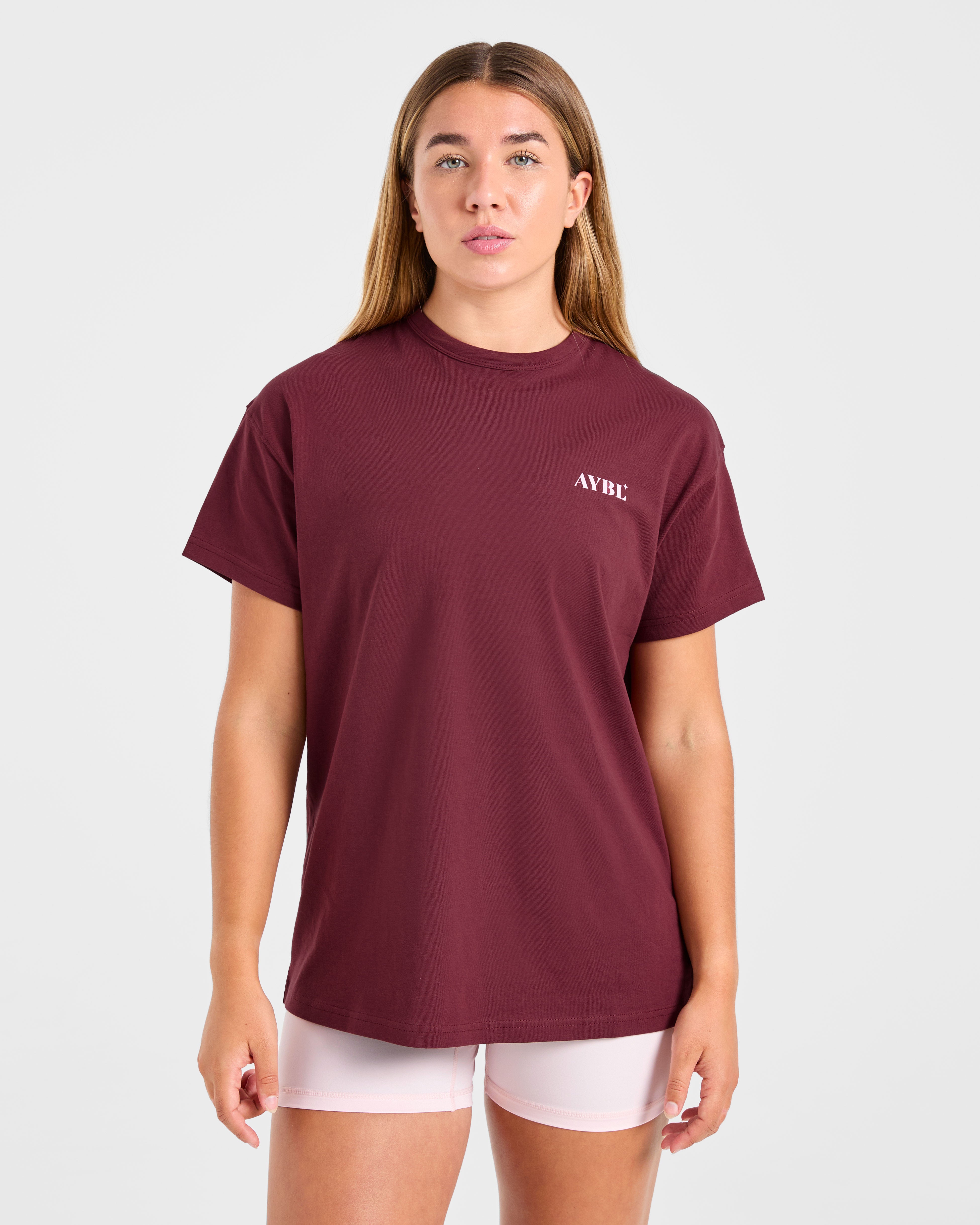 Dedicate To The Journey Oversized T Shirt - Burgundy