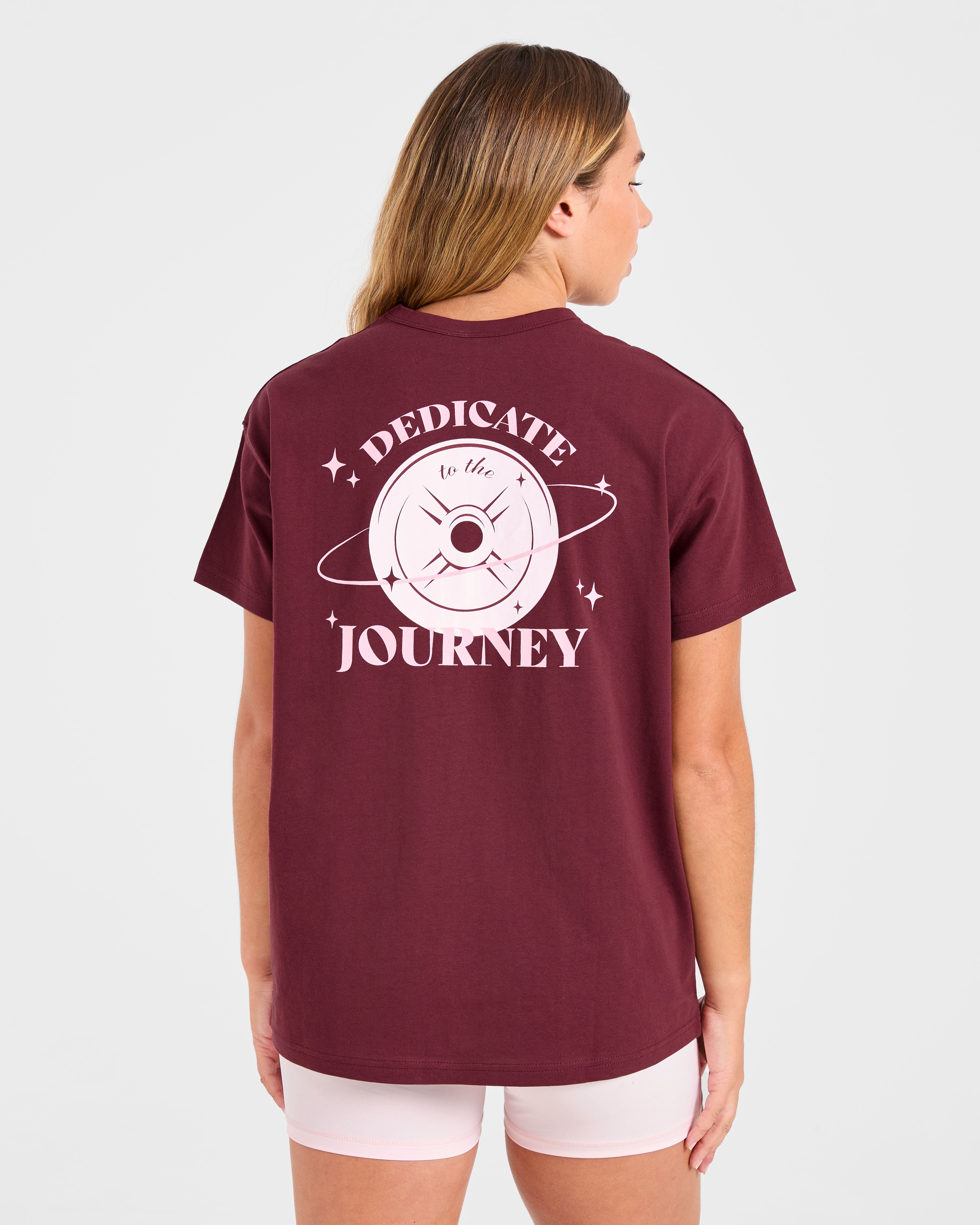 Dedicate To The Journey Oversized T Shirt - Burgundy